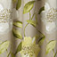 Louga Green, grey & yellow Floral Unlined Eyelet Curtain (W)117cm (L)137cm, Single