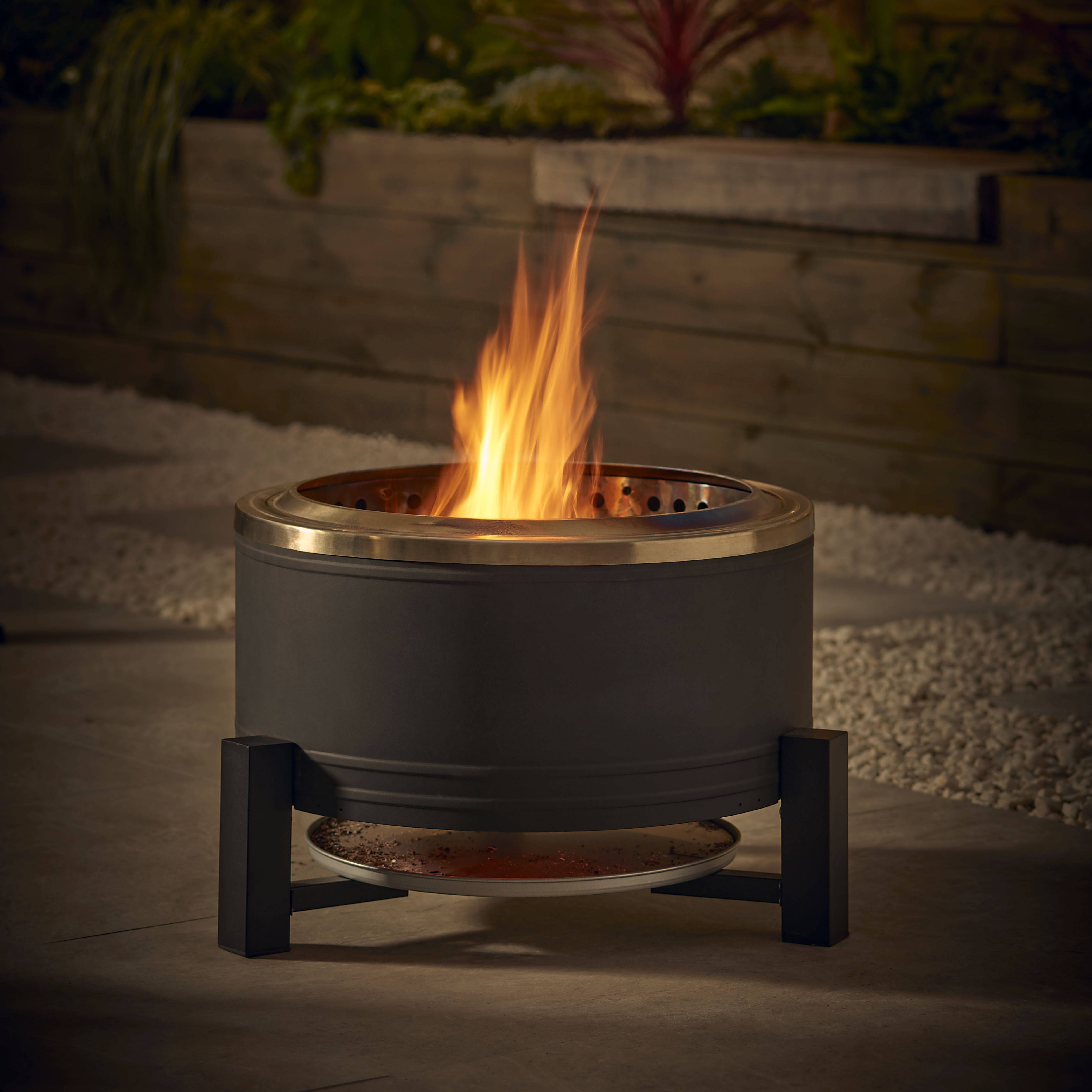 Low smoke Steel Matt Black Firepit