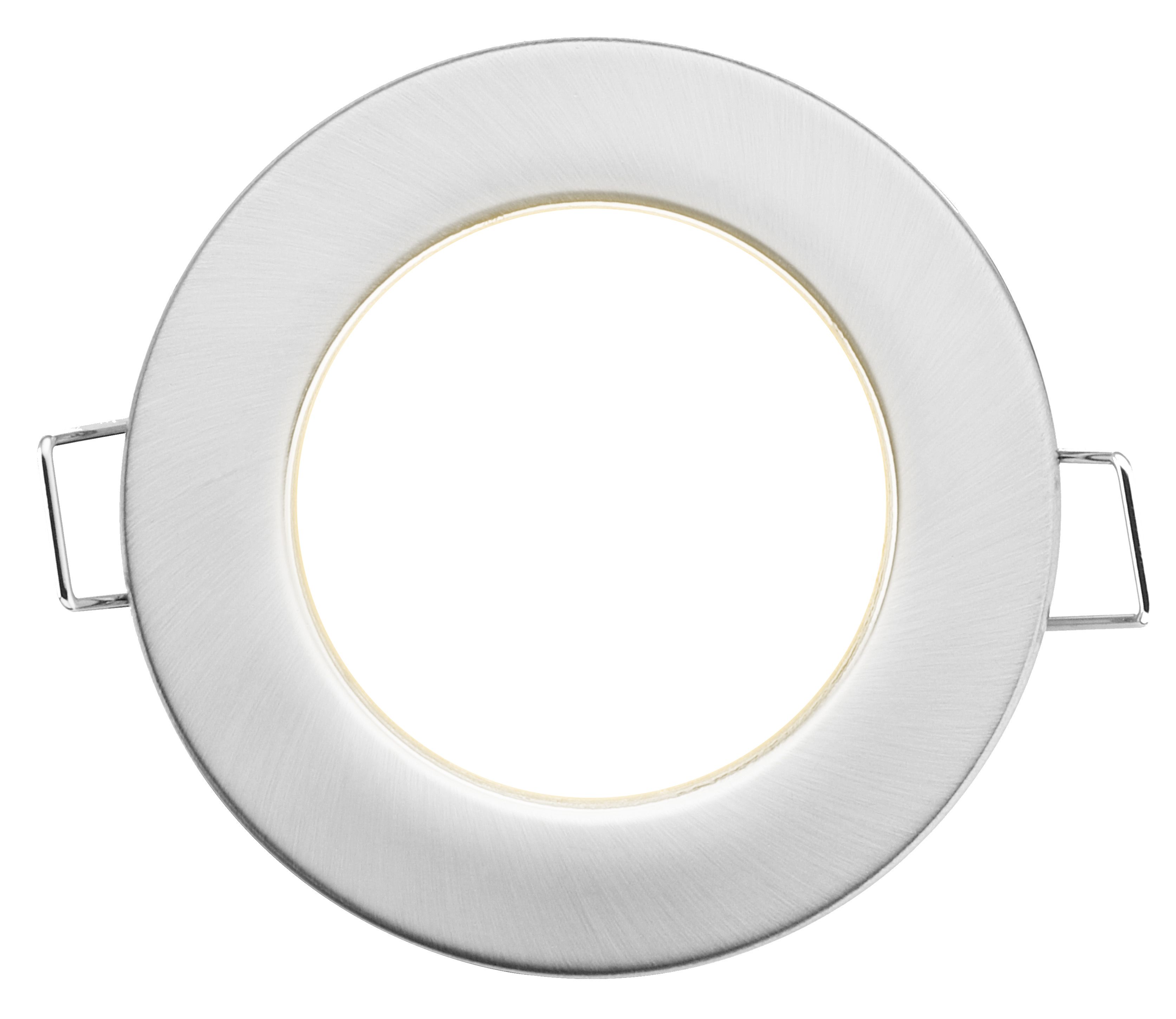 Luceco Eco Matt Silver Stainless steel effect Fixed LED Fire-rated Warm white Downlight 5W IP65