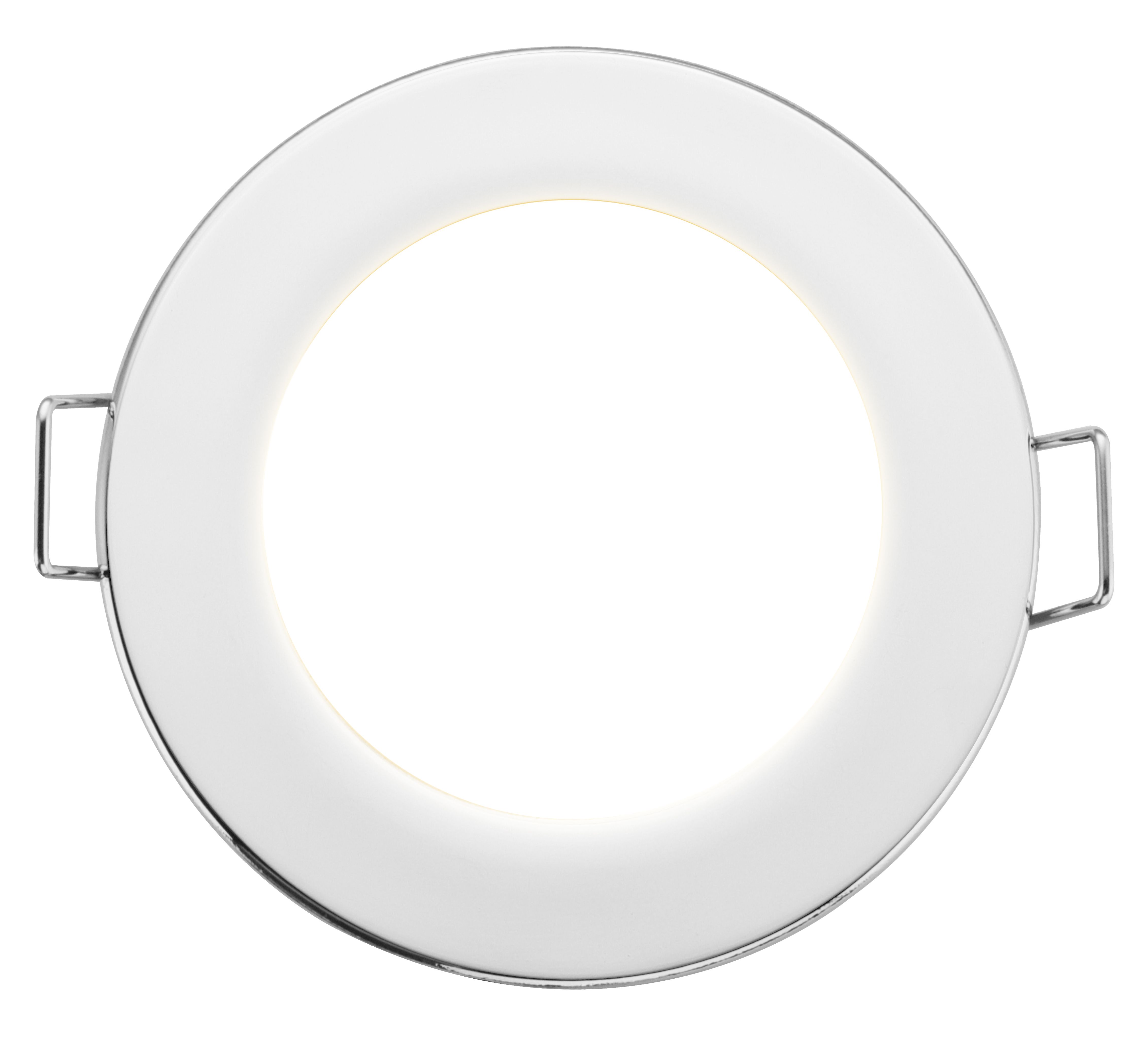 Luceco Eco Silver Chrome effect Fixed LED Fire-rated Cool white Downlight 5W IP65, Pack of 6