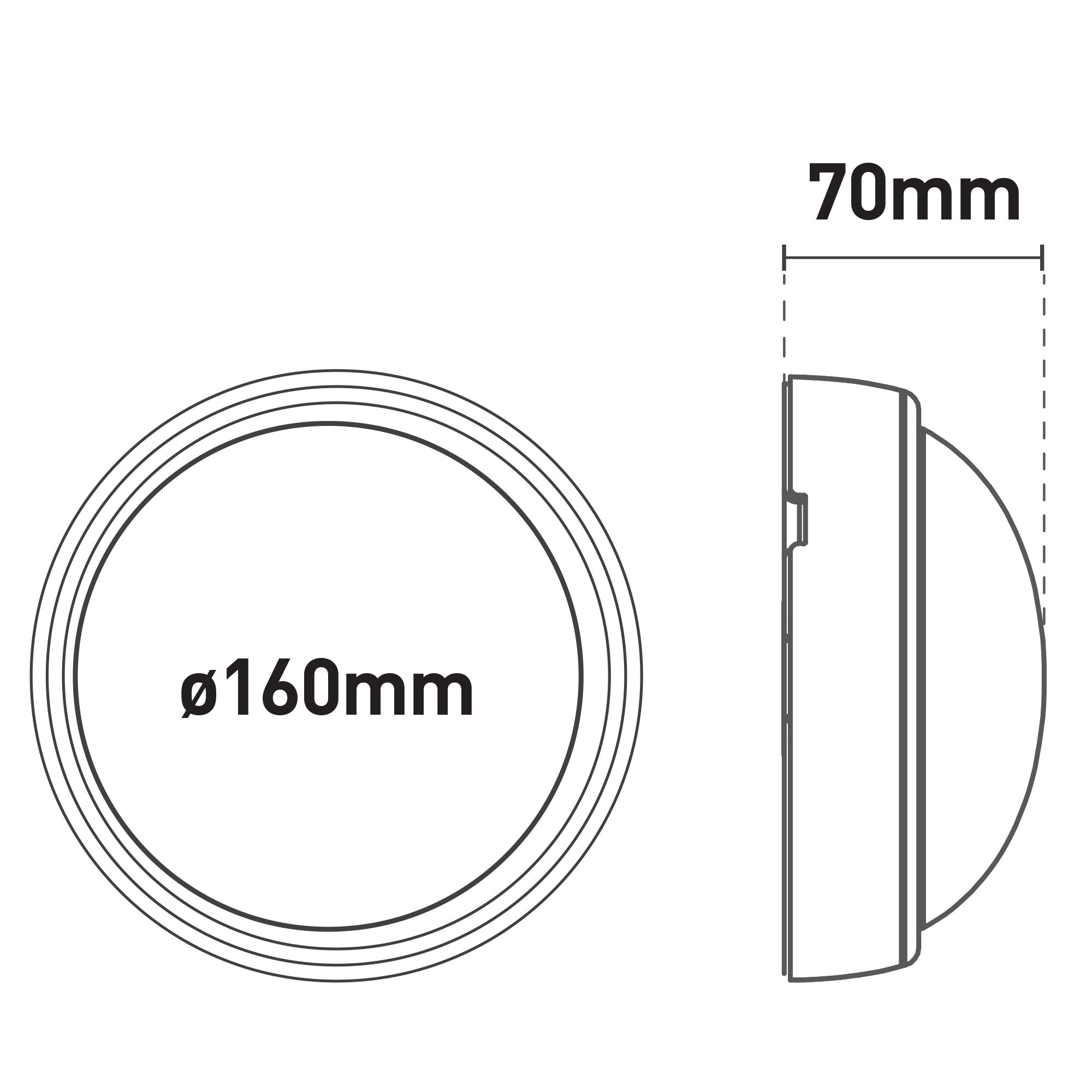 Luceco Fixed Black & White Mains-powered Outdoor Bulkhead wall light 450lm (Dia)16cm