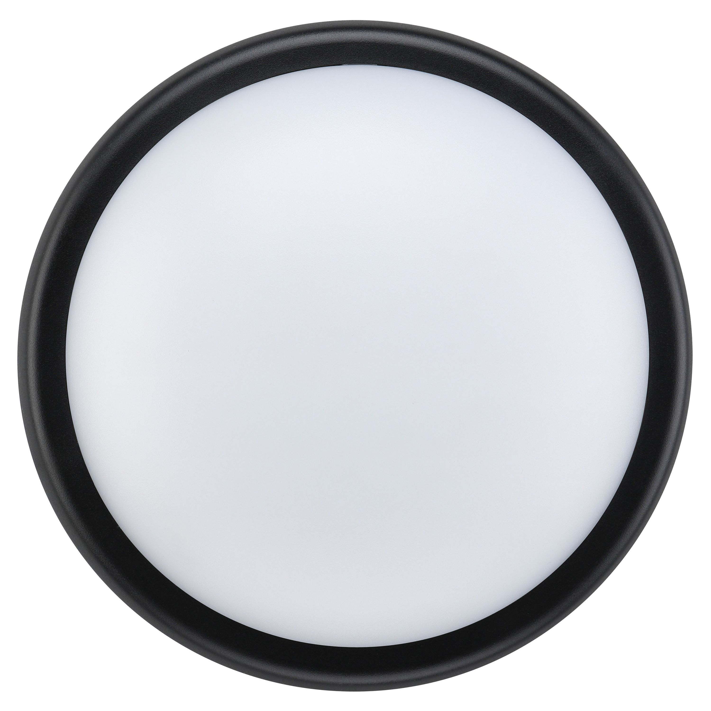 Luceco Fixed Black & White Mains-powered Outdoor Bulkhead wall light 450lm (Dia)16cm