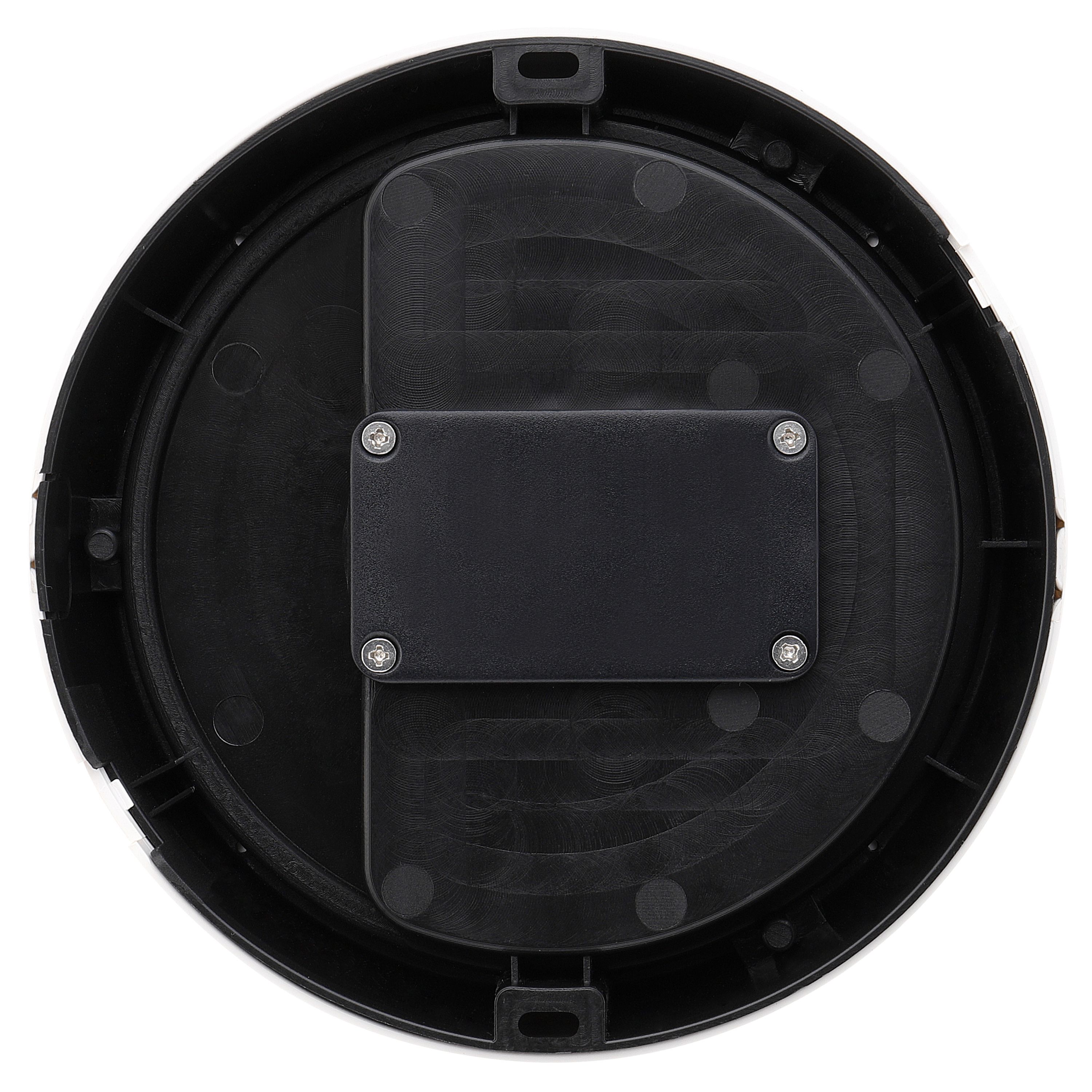 Luceco Fixed Black & White Mains-powered Outdoor Bulkhead wall light 450lm (Dia)16cm