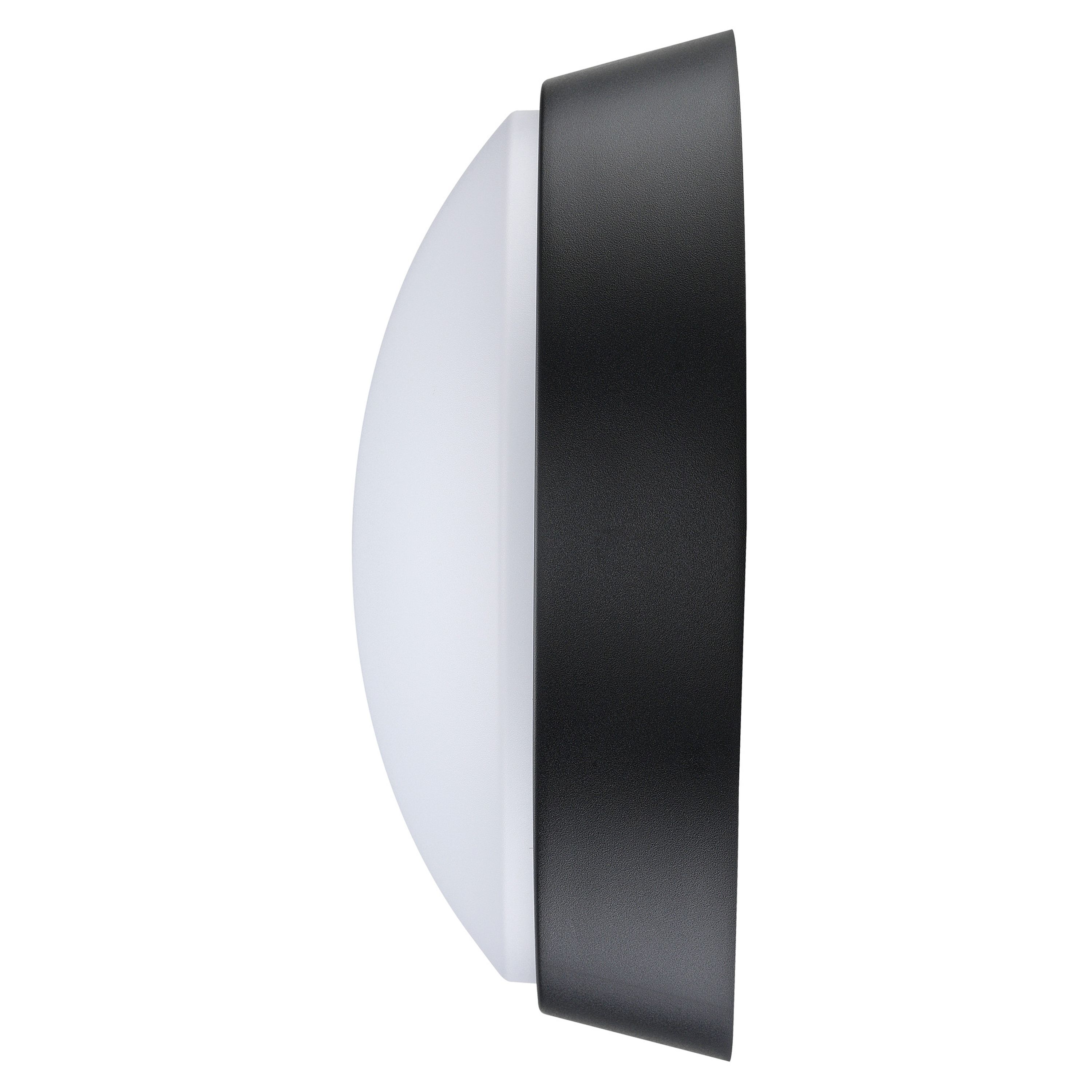 Luceco Fixed Black & White Mains-powered (wired) LED Outdoor Bulkhead wall light 700lm (Dia)21.5cm