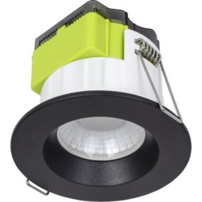 Luceco FType Mk2 Matt Black Fixed LED Fire-rated Warm white Downlight 60W IP65, Pack of 6