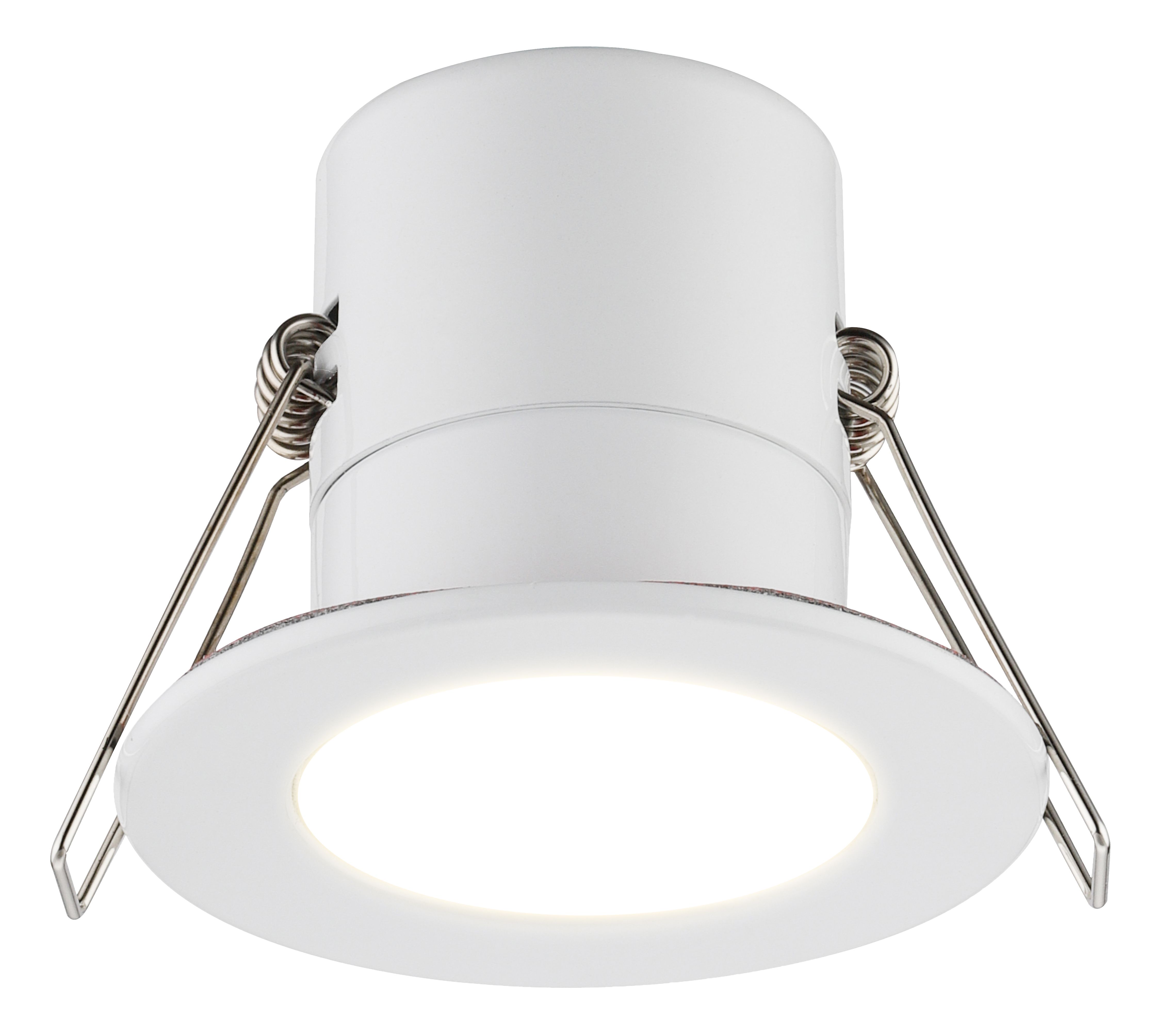 Luceco Matt White Fixed LED Fire rated Warm white Downlight 5W IP65 Pack of 6 Tradepoint