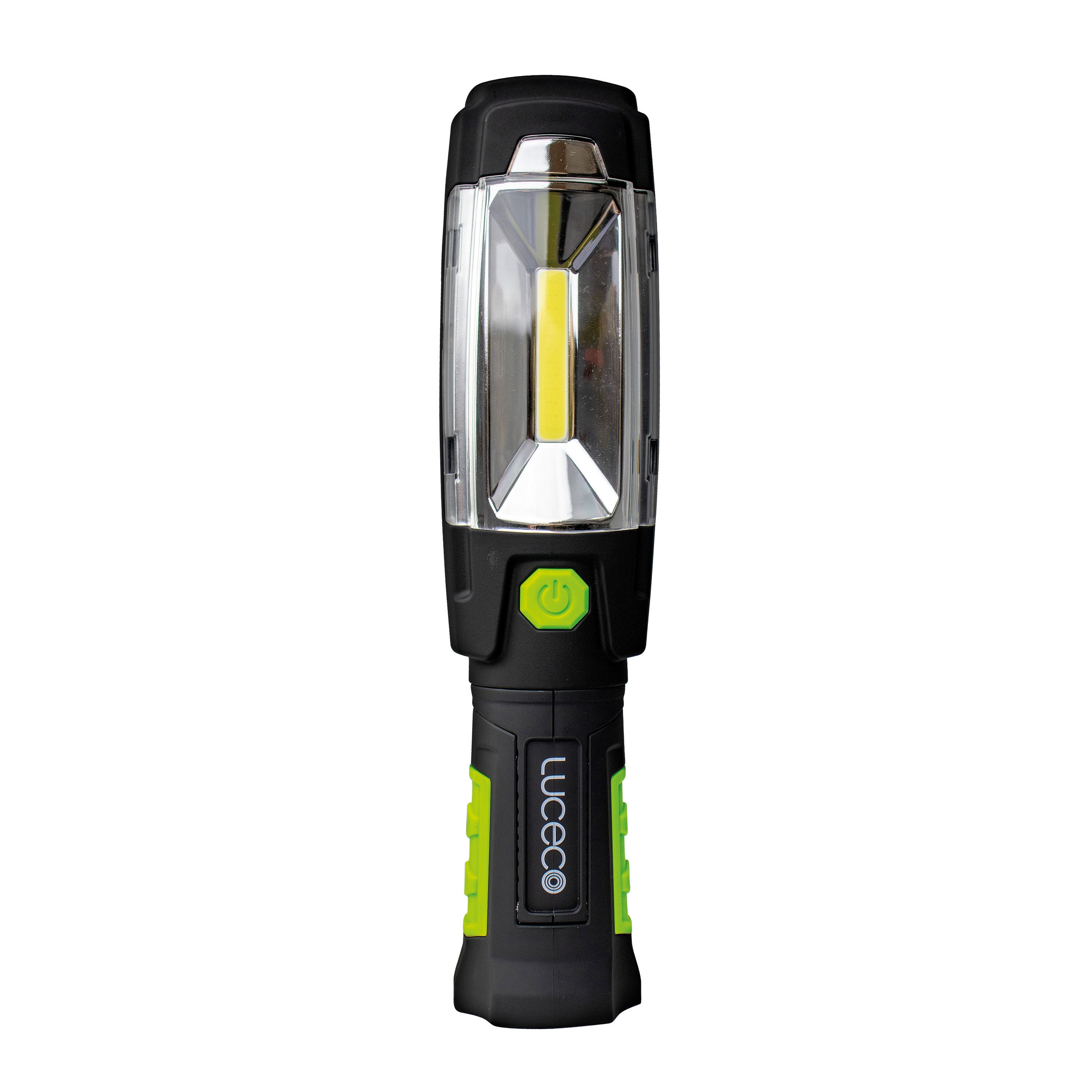 Luceco Swivel Black & green LED Inspection light 5V 300lm