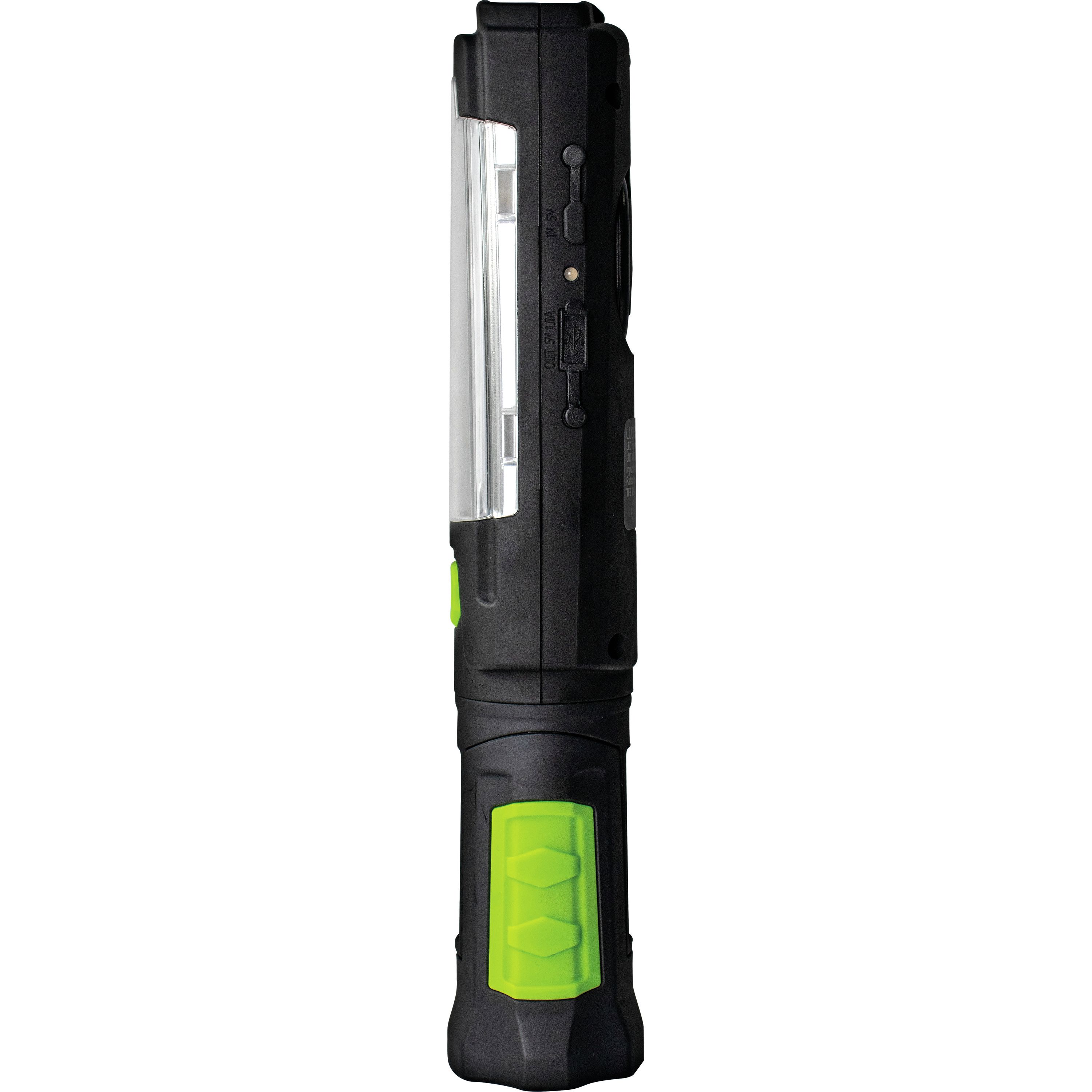 Luceco Swivel Black & green LED Inspection light 5V 300lm