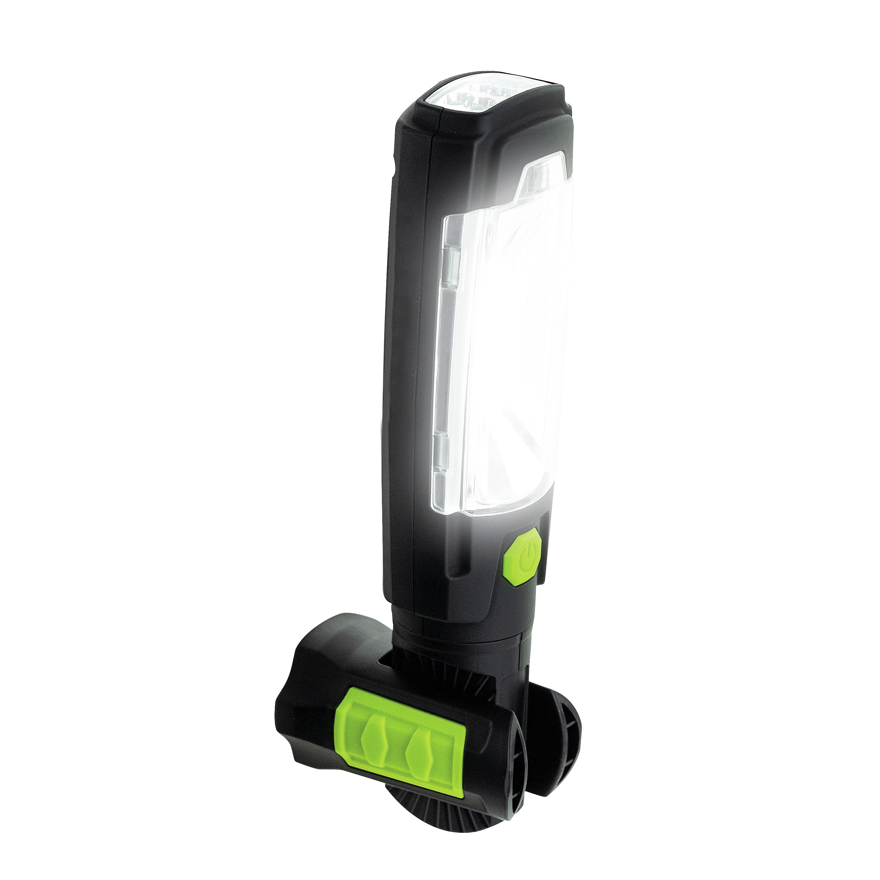 Luceco Swivel Black & green LED Inspection light 5V 300lm