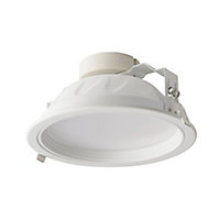 Luceco White Non-adjustable LED Cool white Downlight 18W IP20