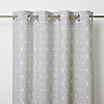 Luena Grey & white Geometric Unlined Eyelet Curtain (W)117cm (L)137cm, Single