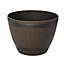 Lule Wood effect Plastic Circular Plant pot (Dia)80cm