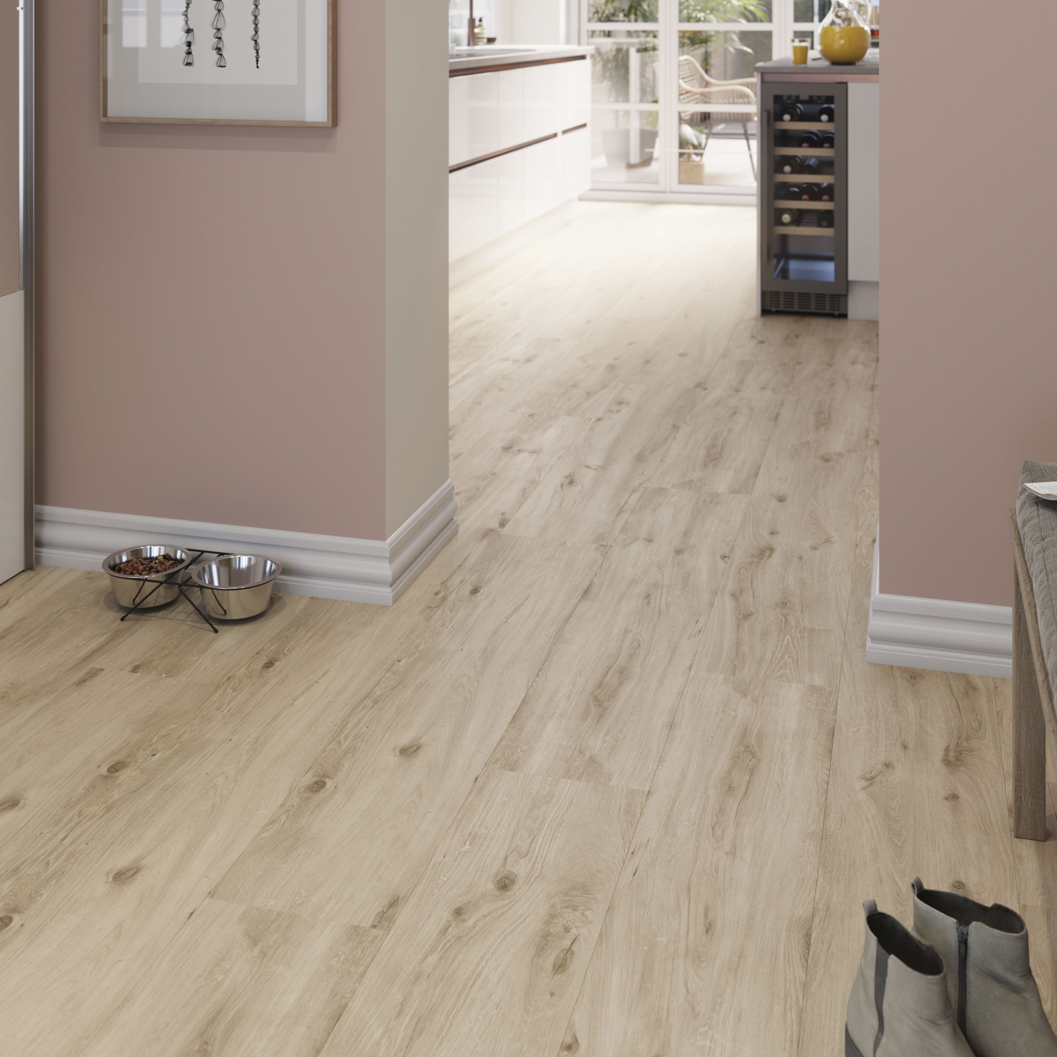 Lulea Natural Wood effect Laminate Flooring Sample