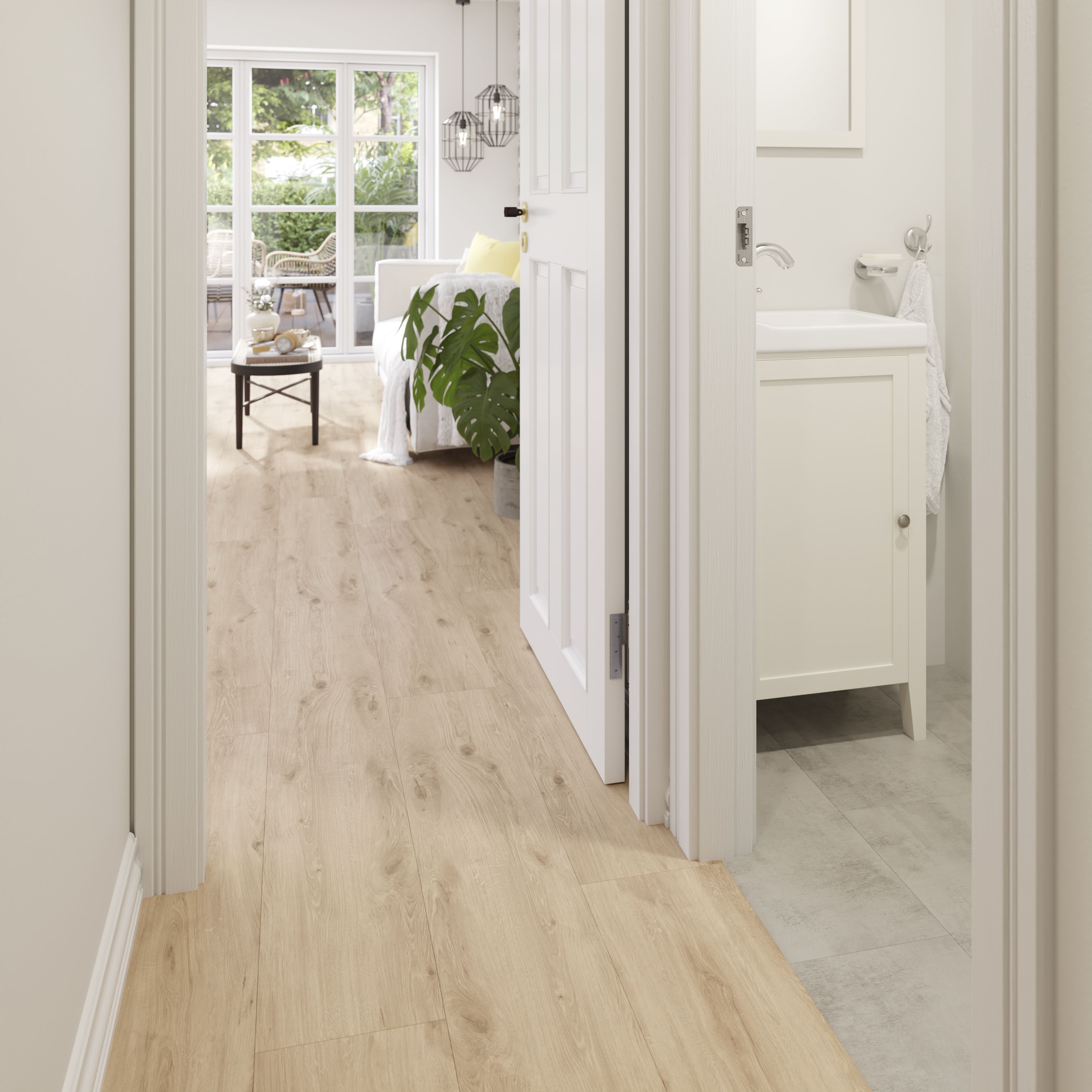 Lulea Natural Wood effect Laminate Flooring Sample