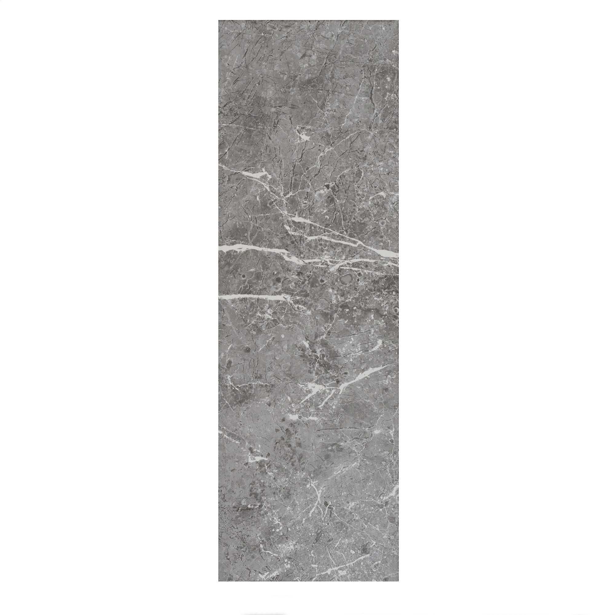 Lusso Grey Gloss Marble effect Ceramic Wall Tile, Pack of 8, (L)600mm (W)200mm