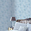 Lutece Paisley Blue Mica effect Paisley damask Textured Wallpaper