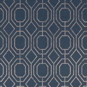 Luxe geo Navy Smooth Wallpaper Sample