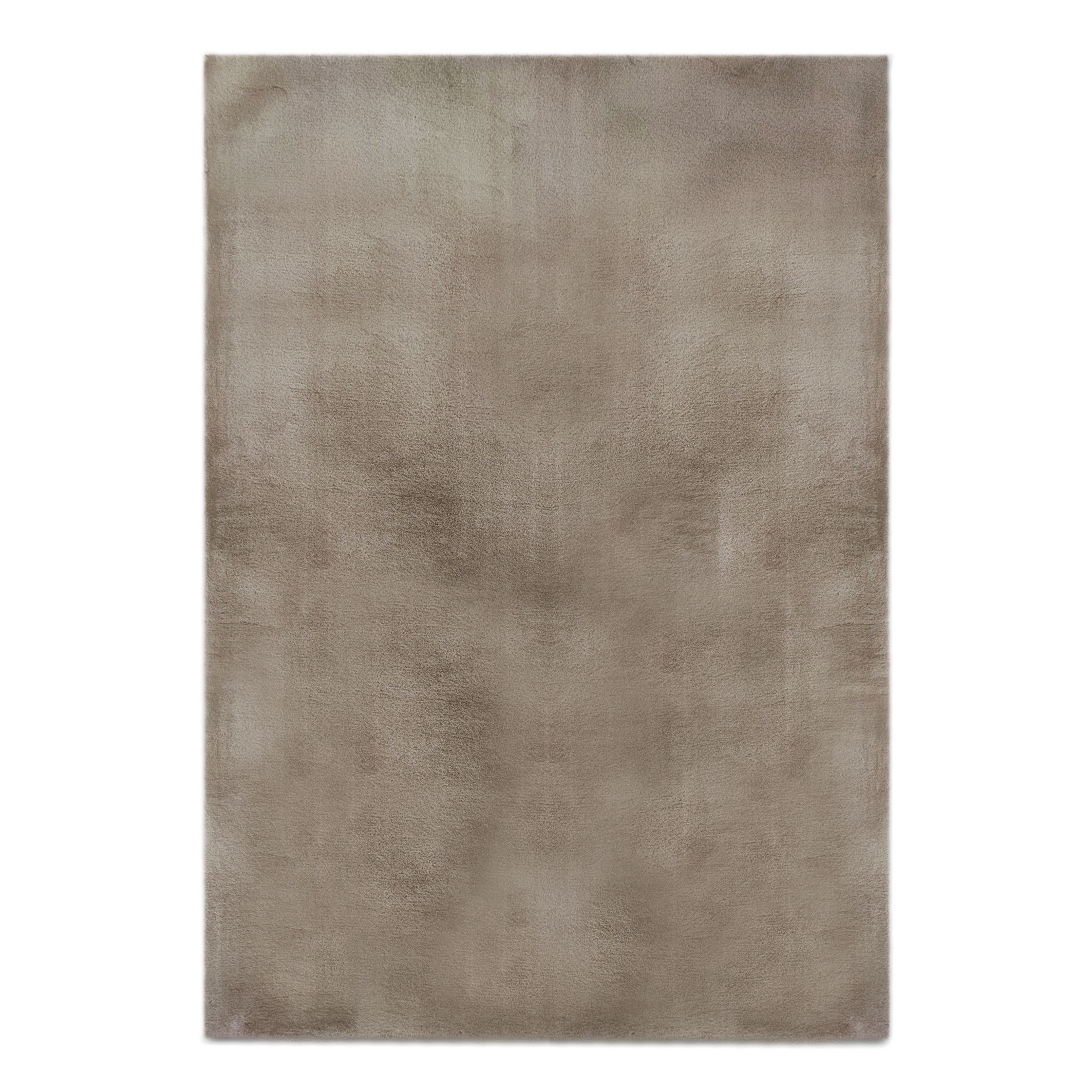Luxury Faux Fur Taupe Fur effect Medium Rug, (L)170cm x (W)120cm