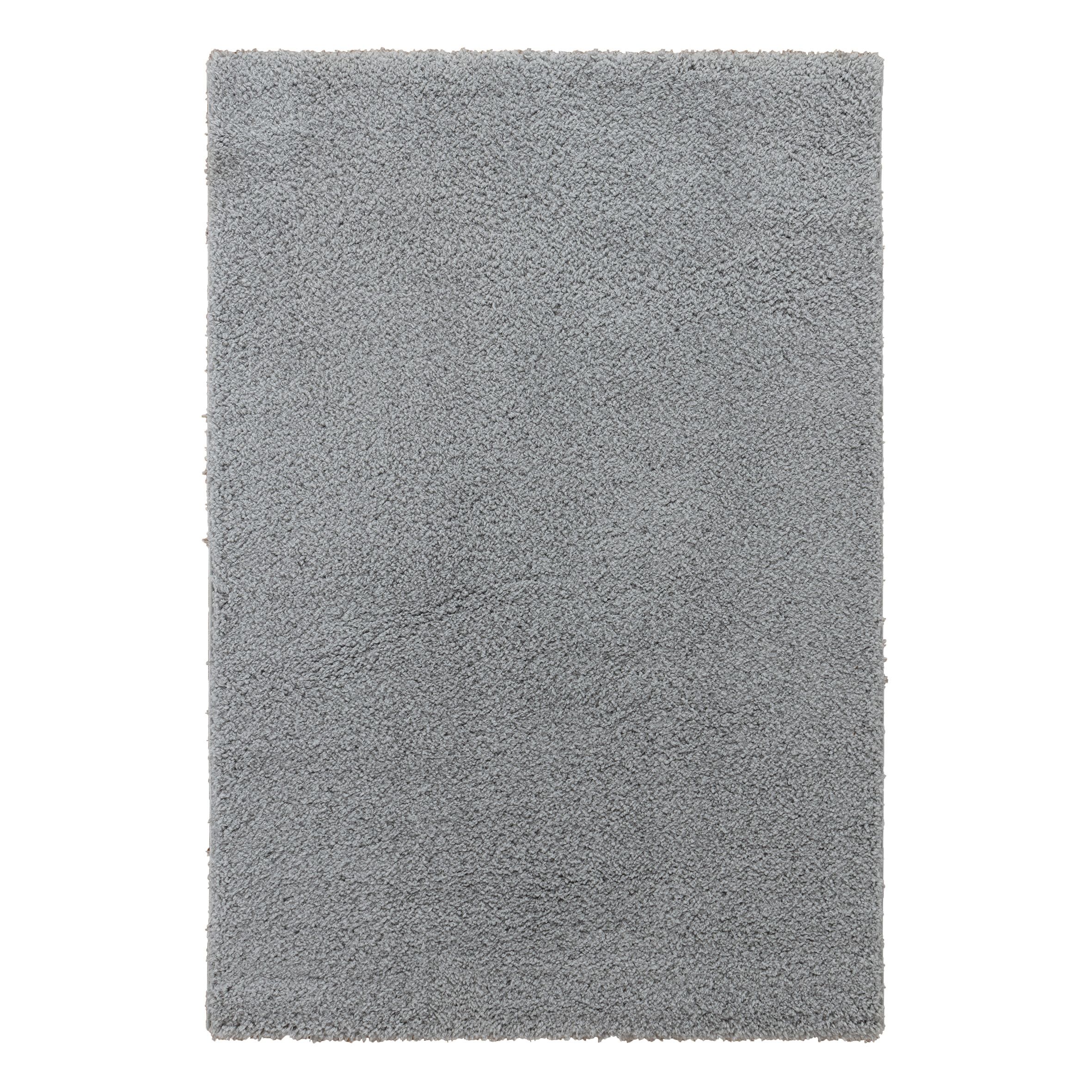 Luxury Shaggy Grey Plain Medium Rug, (L)150cm x (W)100cm