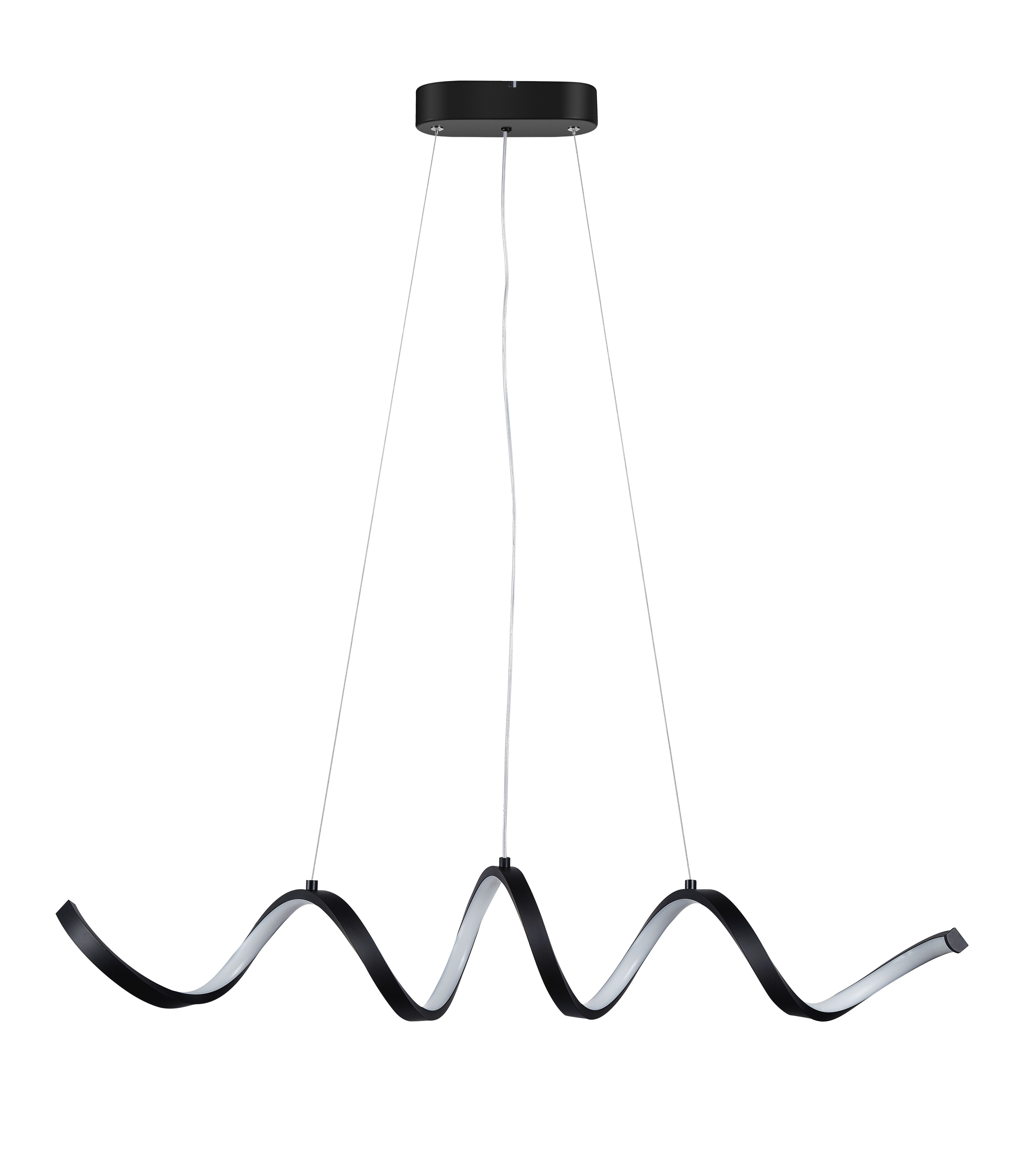 Mabern Spiral Matt Black Pendant ceiling light, (Dia)165mm