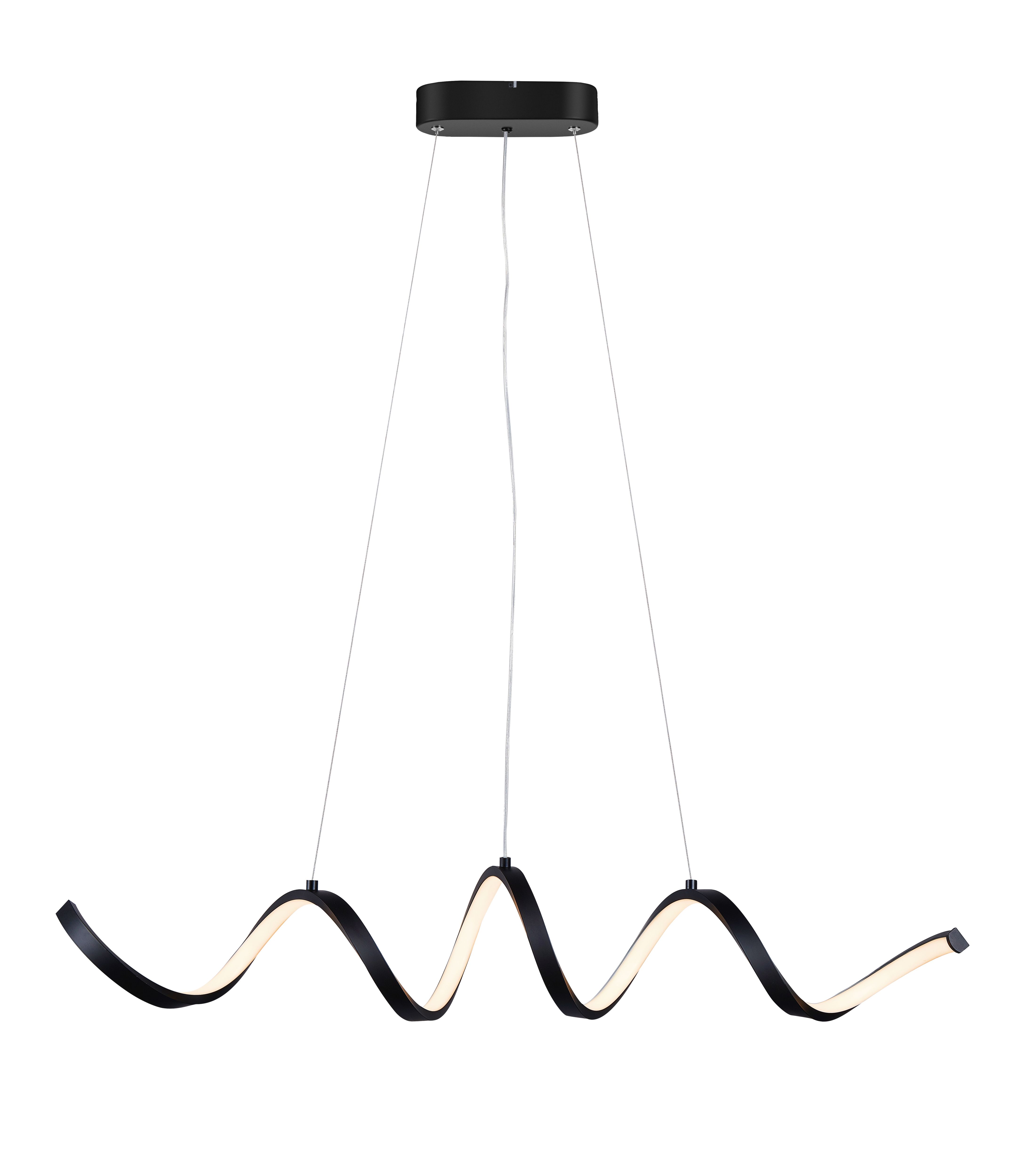 Mabern Spiral Matt Black Pendant ceiling light, (Dia)165mm