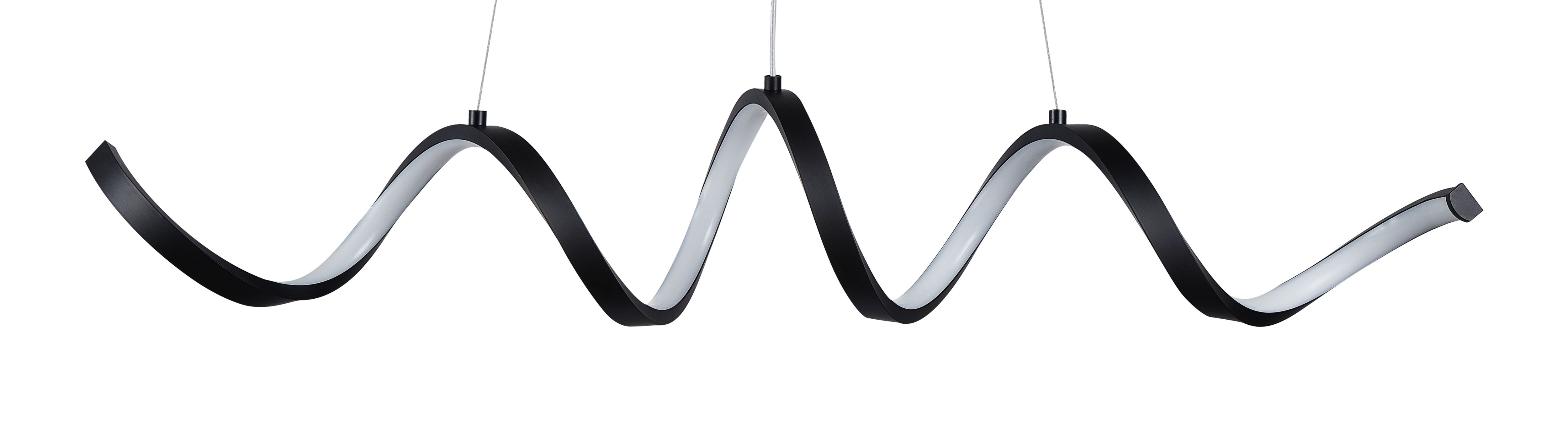 Mabern Spiral Matt Black Pendant ceiling light, (Dia)165mm
