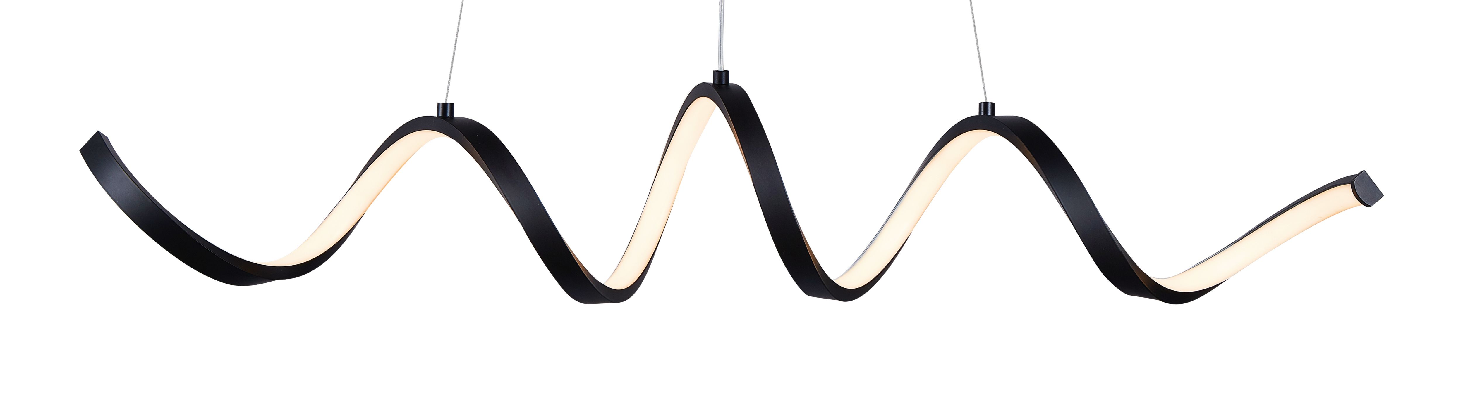 Mabern Spiral Matt Black Pendant ceiling light, (Dia)165mm