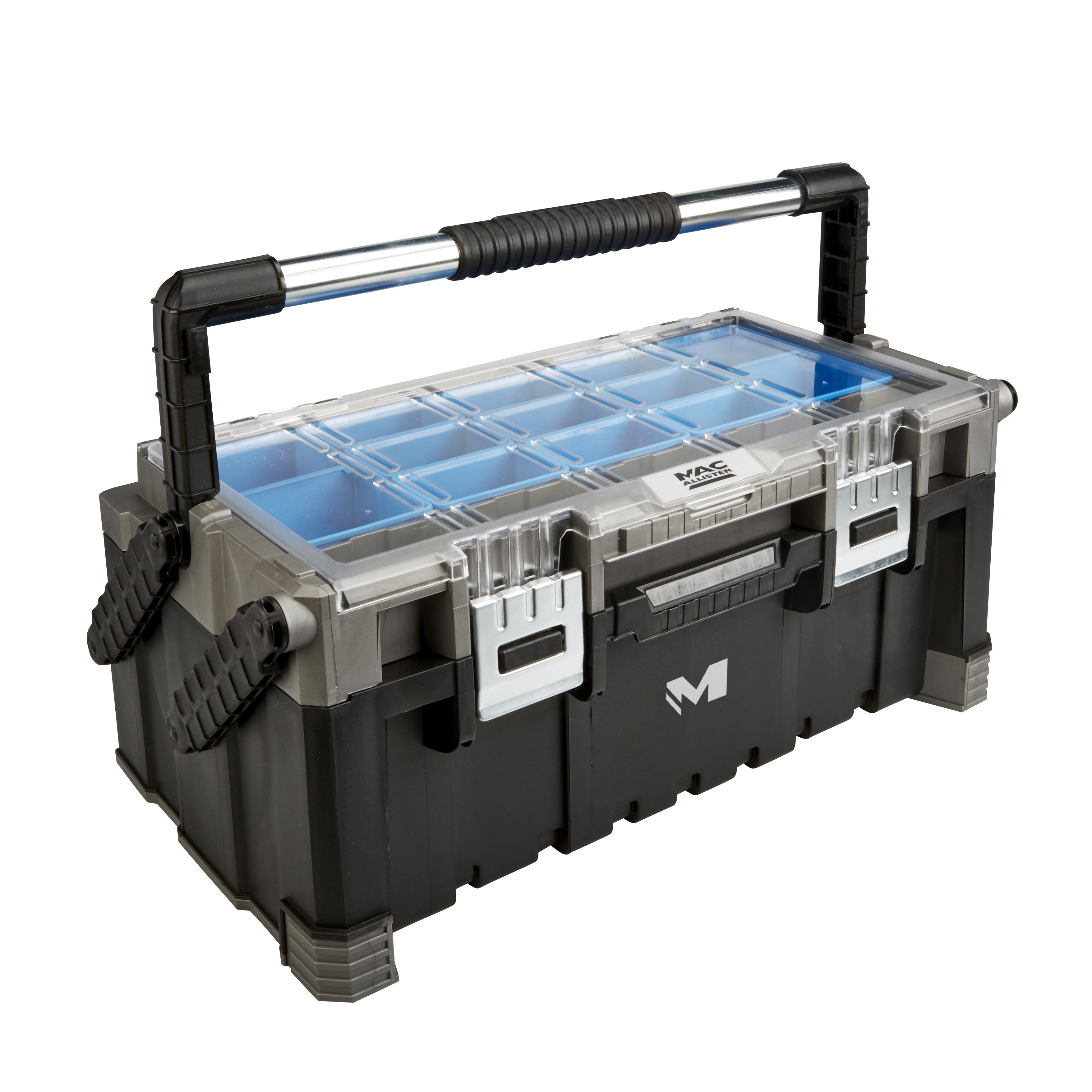Mac Allister 570mm Plastic 11 compartment Cantilever toolbox