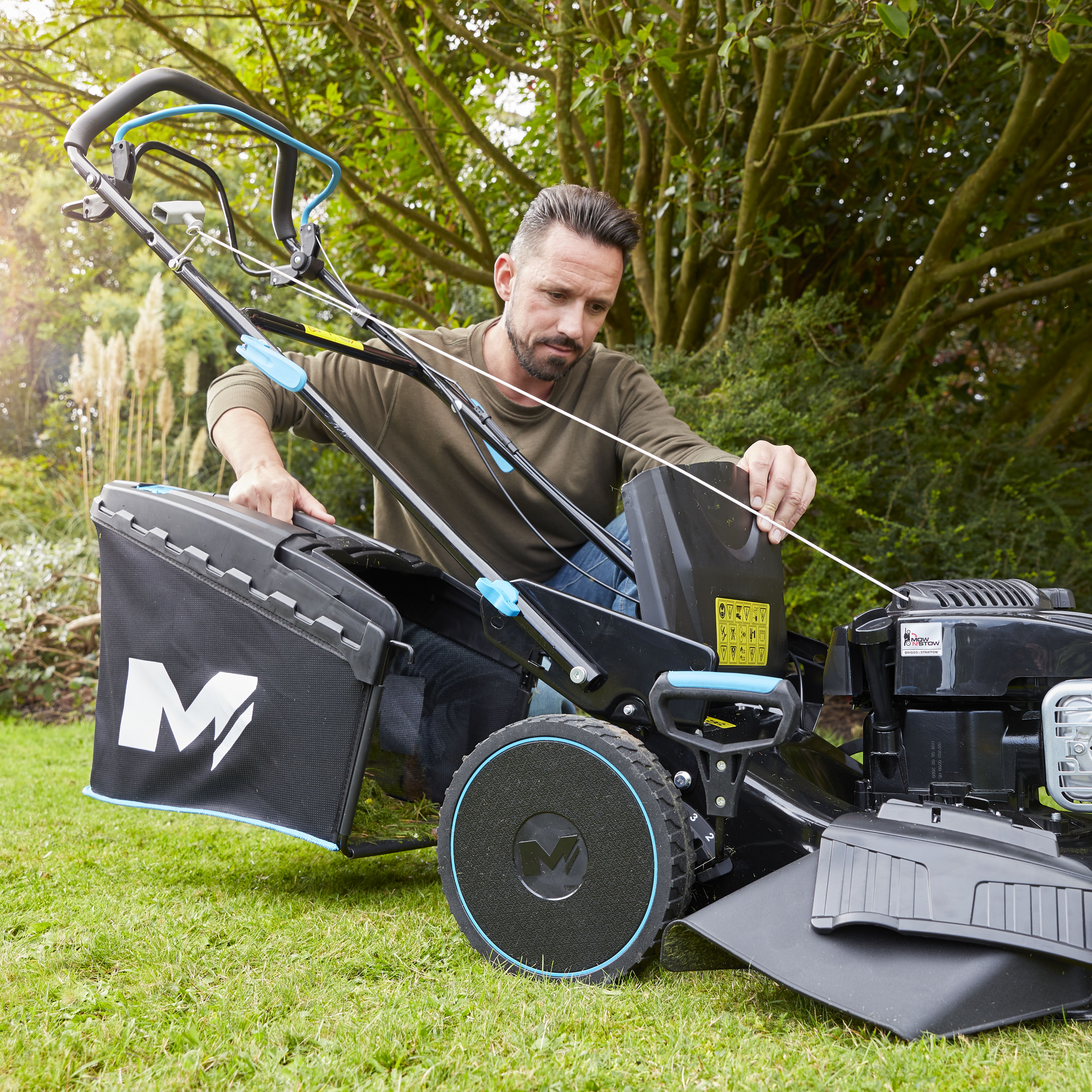 Petrol lawn mower with roller b&q hotsell
