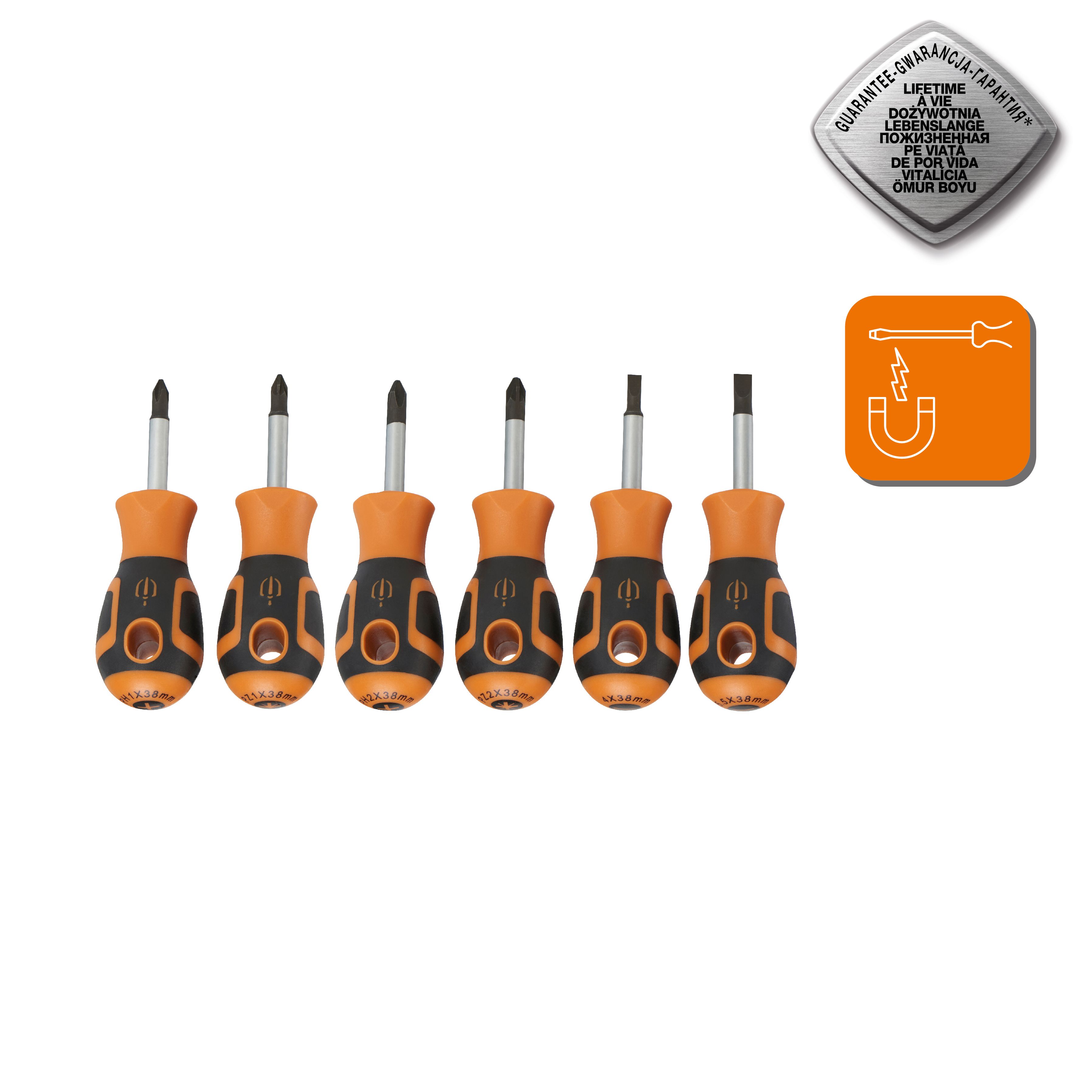 Magnusson 6 piece Stubby Mixed Screwdriver set