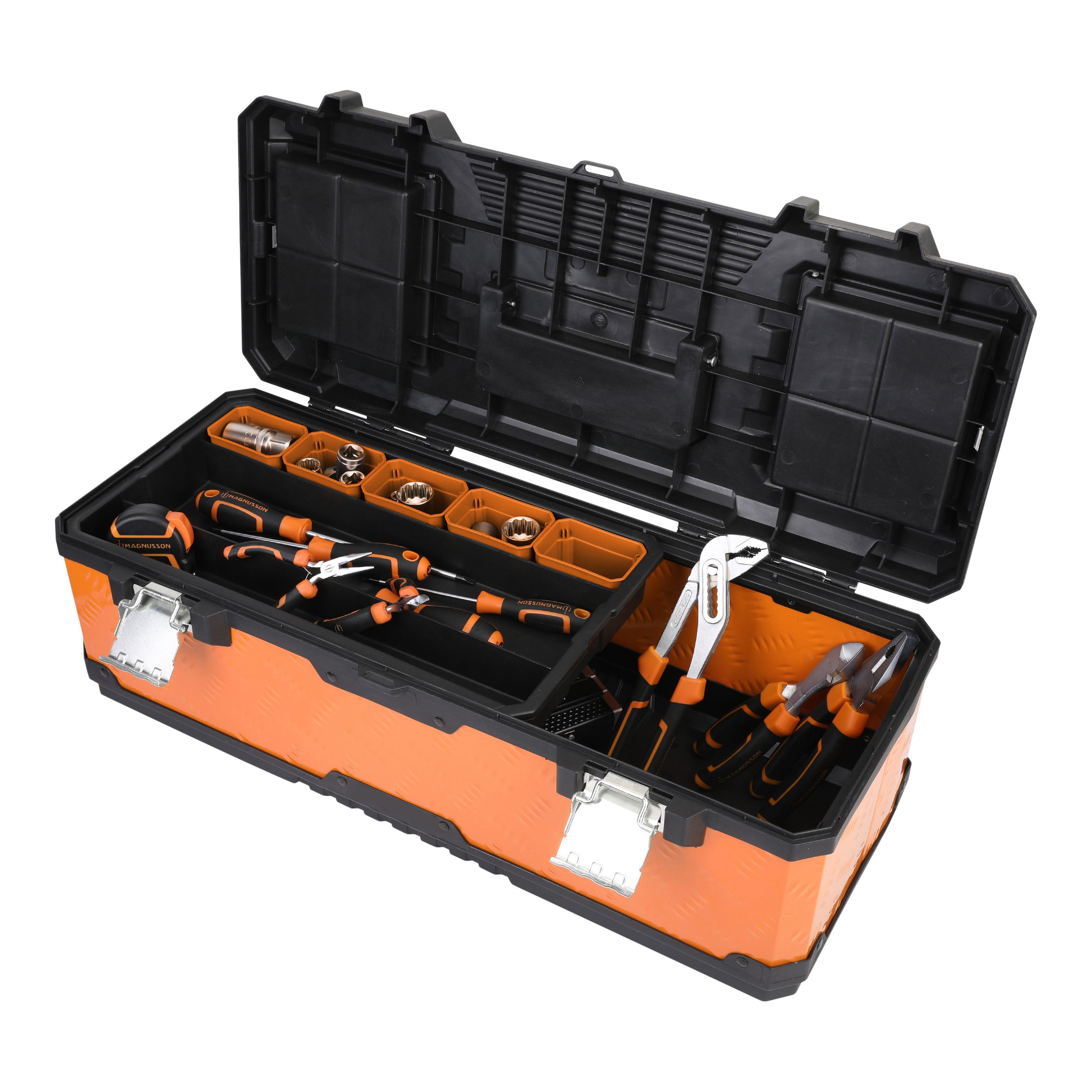 Magnusson Metal & plastic 5 compartment Toolbox (L)660mm (H)230mm