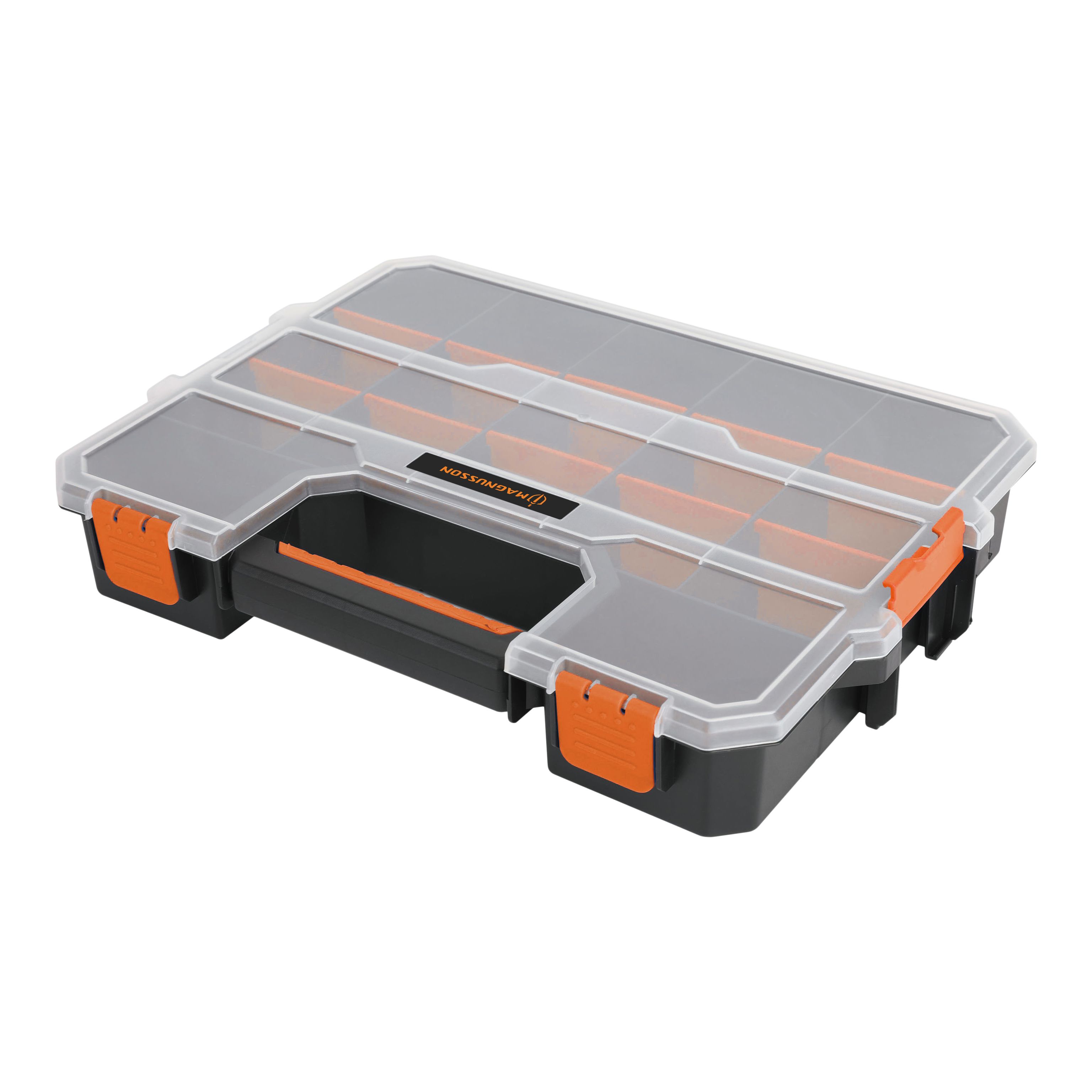 Magnusson Orange & transparent Compartment organiser case with 17 compartment