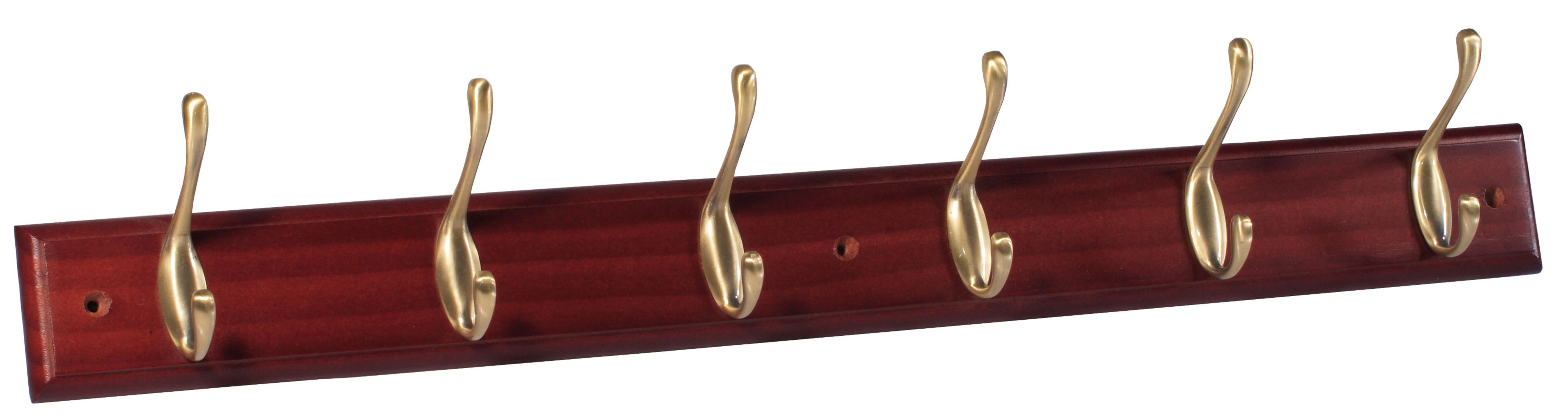 Mahogany 6 Hook rail, (L)685mm (H)15mm