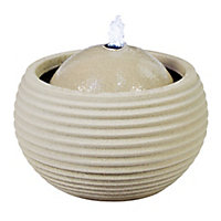 Mains-powered Spherical Water feature with LED lights (H)34cm