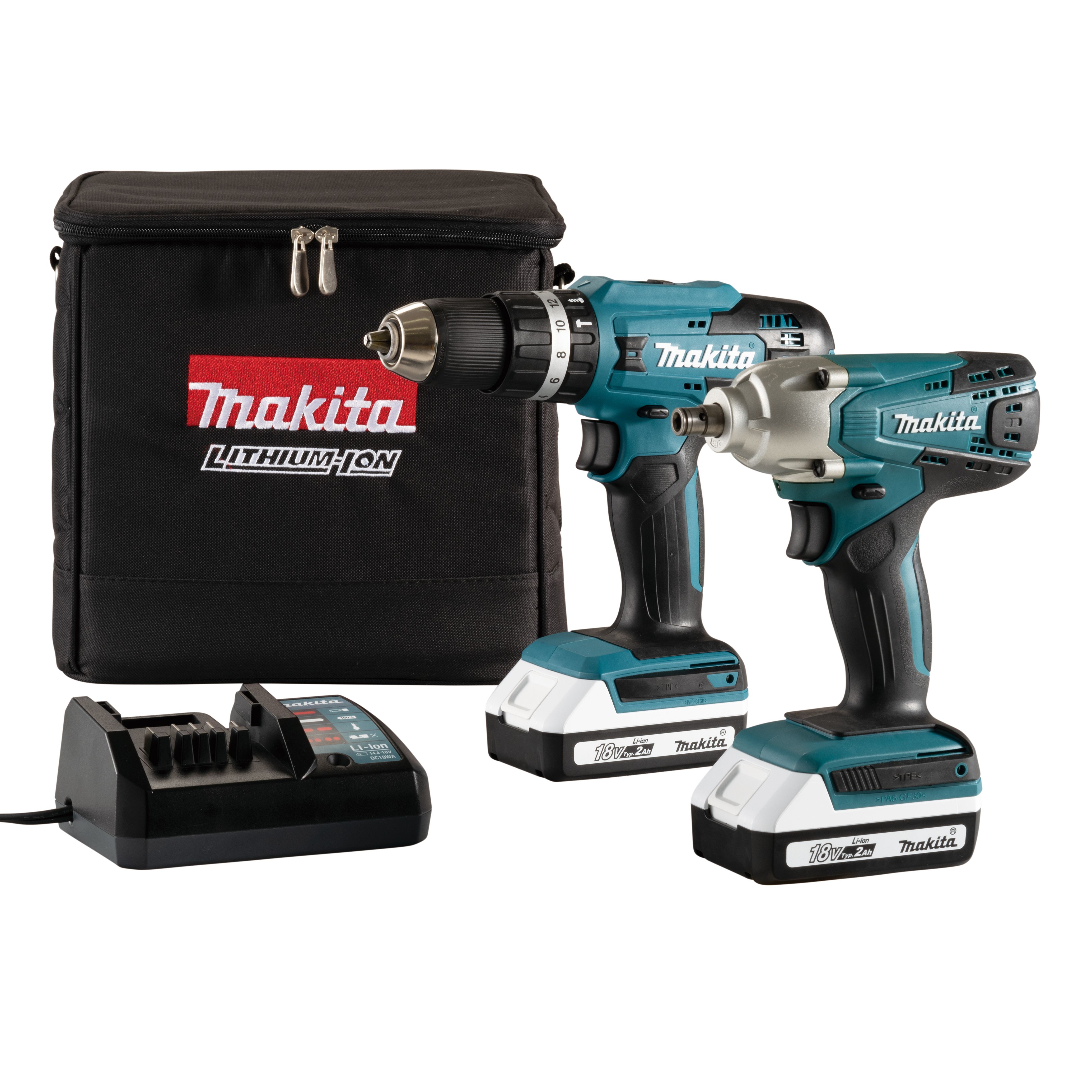 Makita LXT 18V Li ion LXT Cordless Combi drill impact driver 2 x 5Ah DLX2336ST Tradepoint