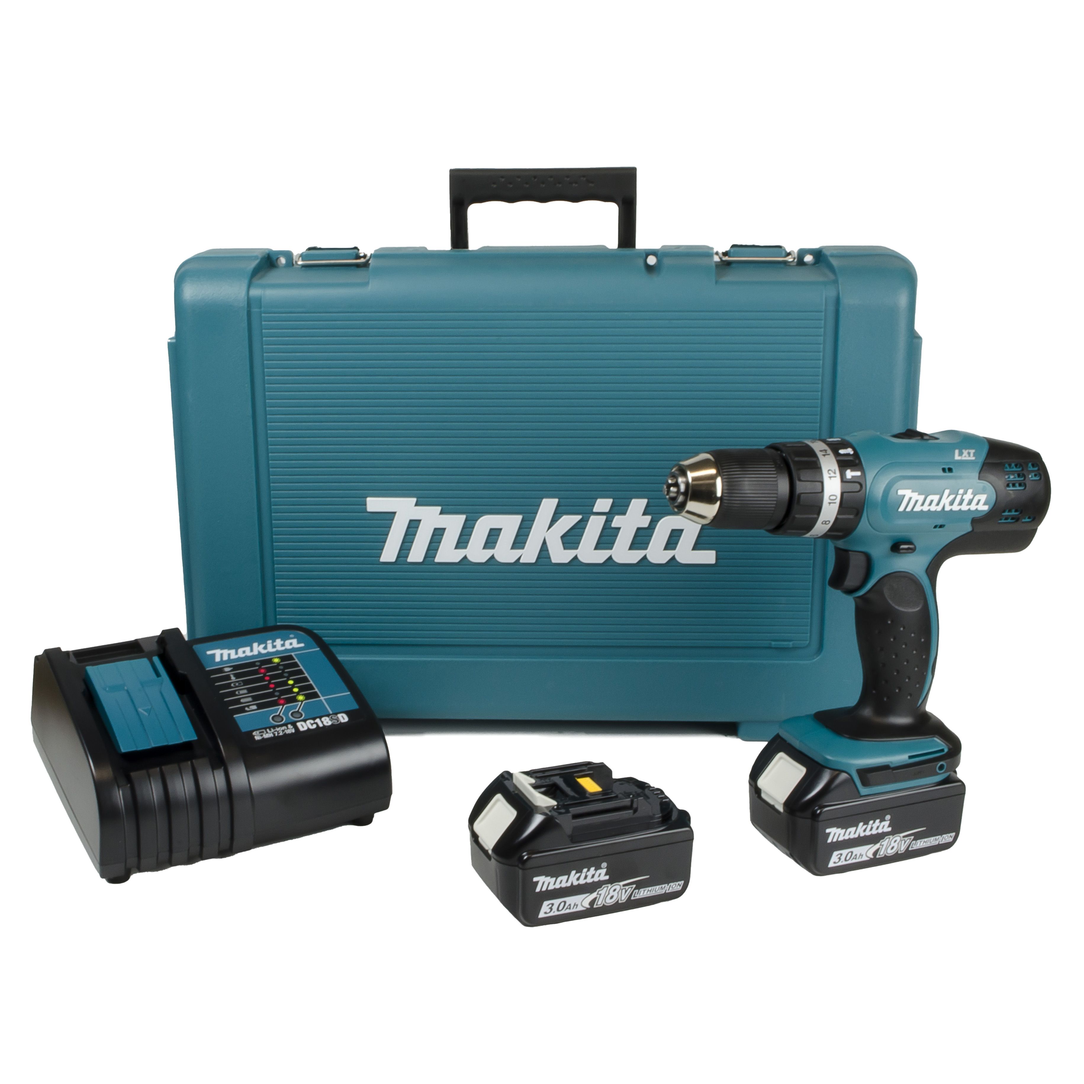 Makita 18V 2 x 3 Li ion Brushed Cordless Combi drill DHP453F001