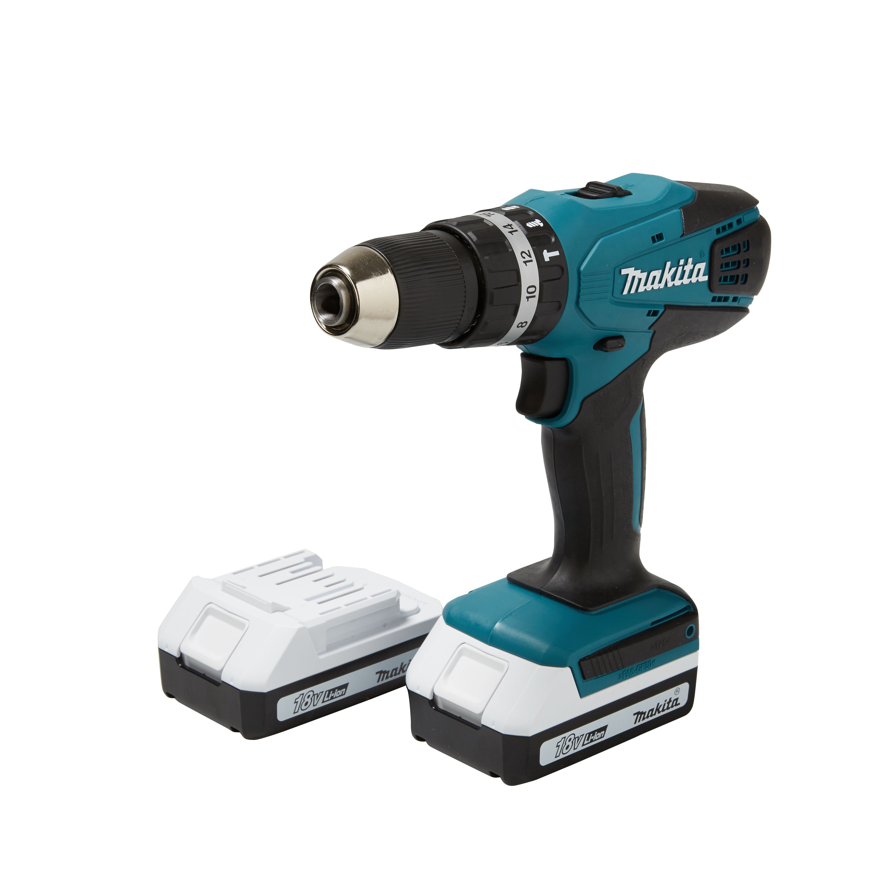 Makita G-Series 18V 2 x 1.5Ah Li-ion Brushed Cordless Combi drill HP457DWEX2