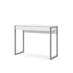 Mali Gloss white 2 Drawer Desk (H)765mm (W)1016mm (D)400mm