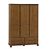 Malmo Stained Pine 4 Drawer Triple Wardrobe (H)1853mm (W)1296mm (D)570mm
