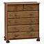 Malmo Stained Pine 6 Drawer Chest of drawers (H)901mm (W)823mm (D)383mm