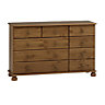 Malmo Stained Pine 9 Drawer Chest of drawers (H)741mm (W)1206mm (D)383mm