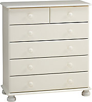 Malmo White Pine 6 Drawer Chest of drawers (H)901mm (W)823mm (D)383mm