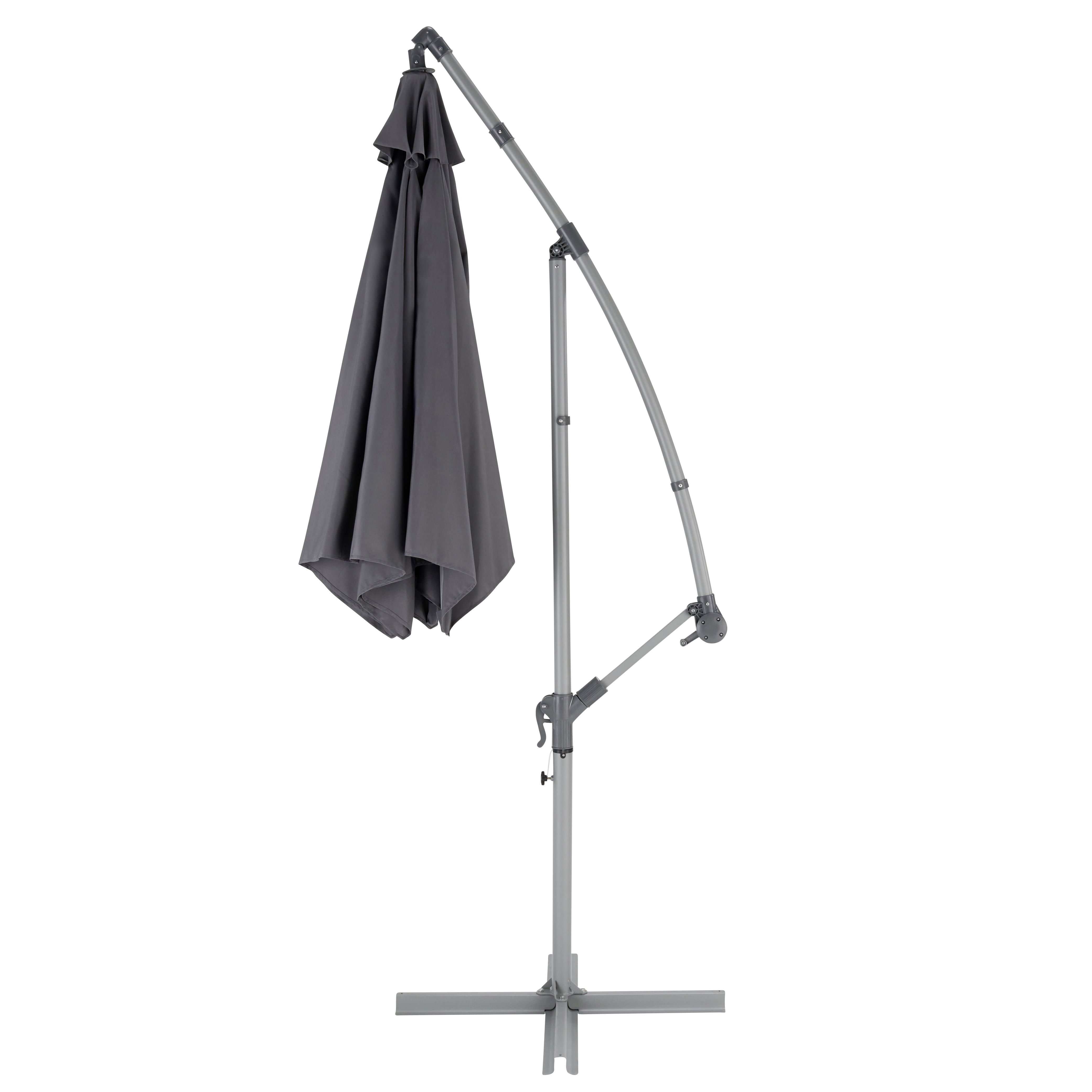 Malta 2.98m Steel grey Overhanging parasol