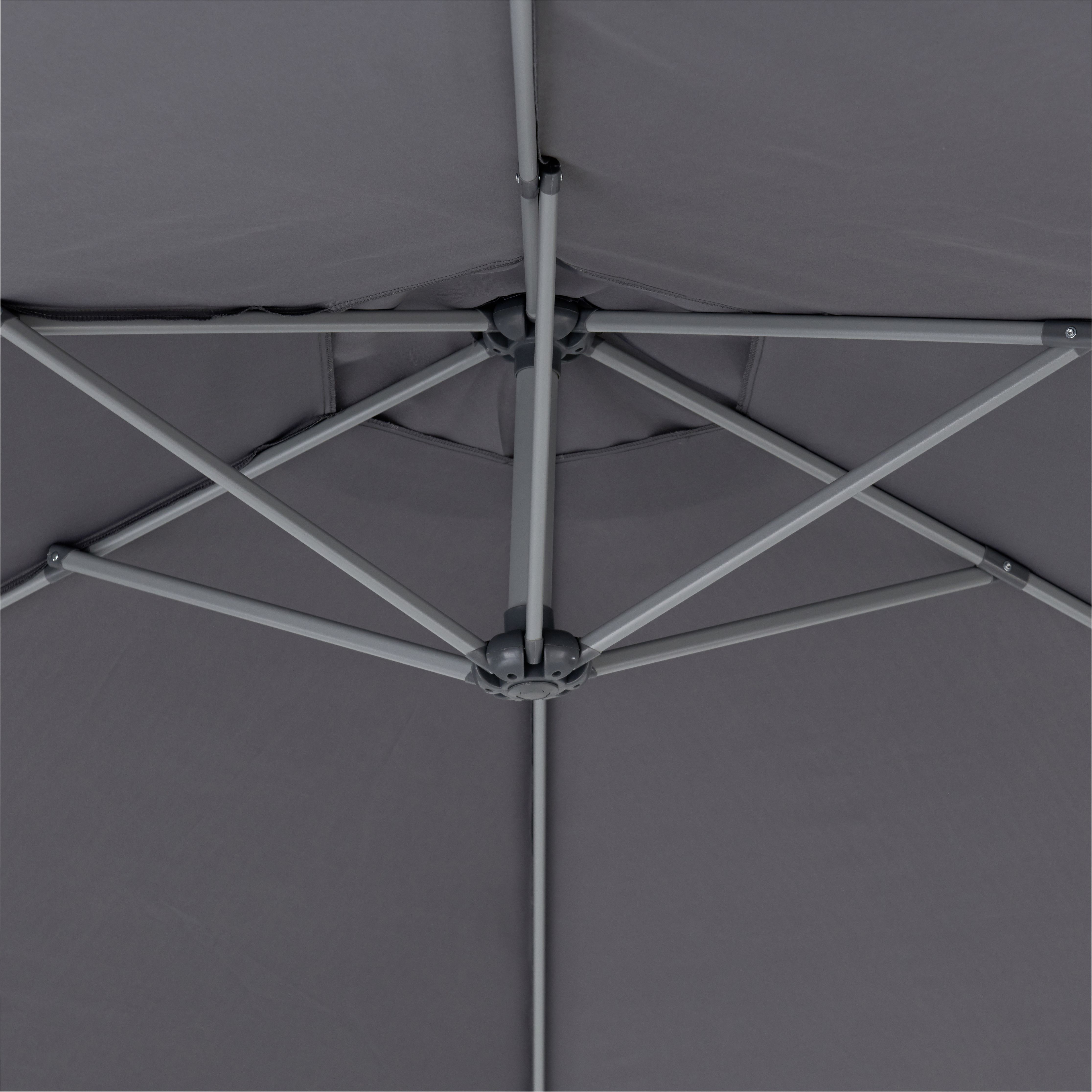 Malta 2.98m Steel grey Overhanging parasol