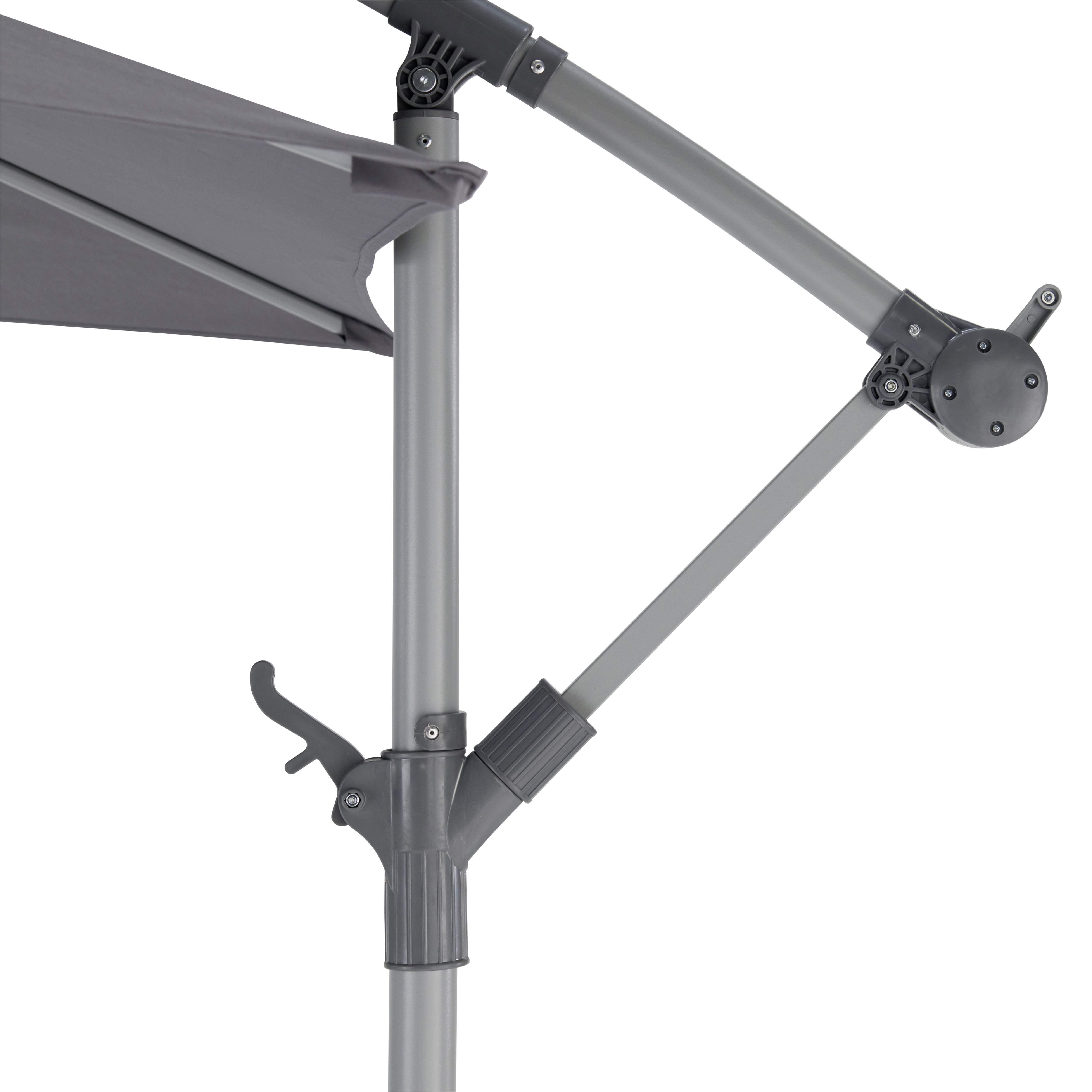 Malta 2.98m Steel grey Overhanging parasol