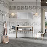 Manhattan Grey Matt Moroccan Ceramic Indoor Wall Tile, Pack of 5, (L)600mm (W)300mm
