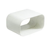 Manrose White Flat channel ducting connector (Dia)125mm (W)150mm
