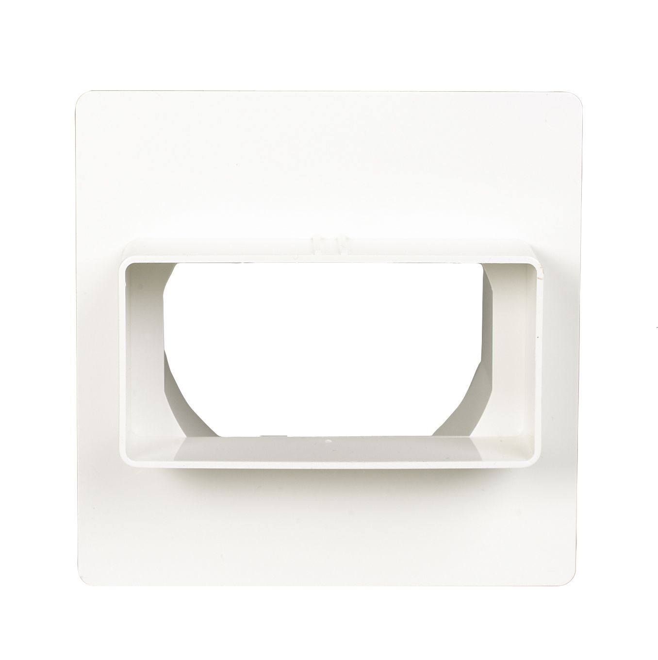Manrose White Flat to round adaptor & wall plate (Dia)100mm (W)110mm