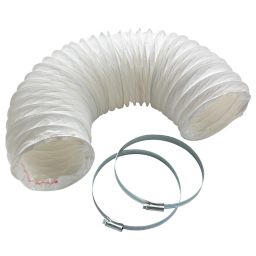 Manrose White PVC Flexible Ducting hose, (L)1m (Dia)125mm