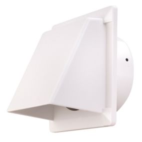 Manrose White Square Hooded air vent, (H)110mm (W)110mm